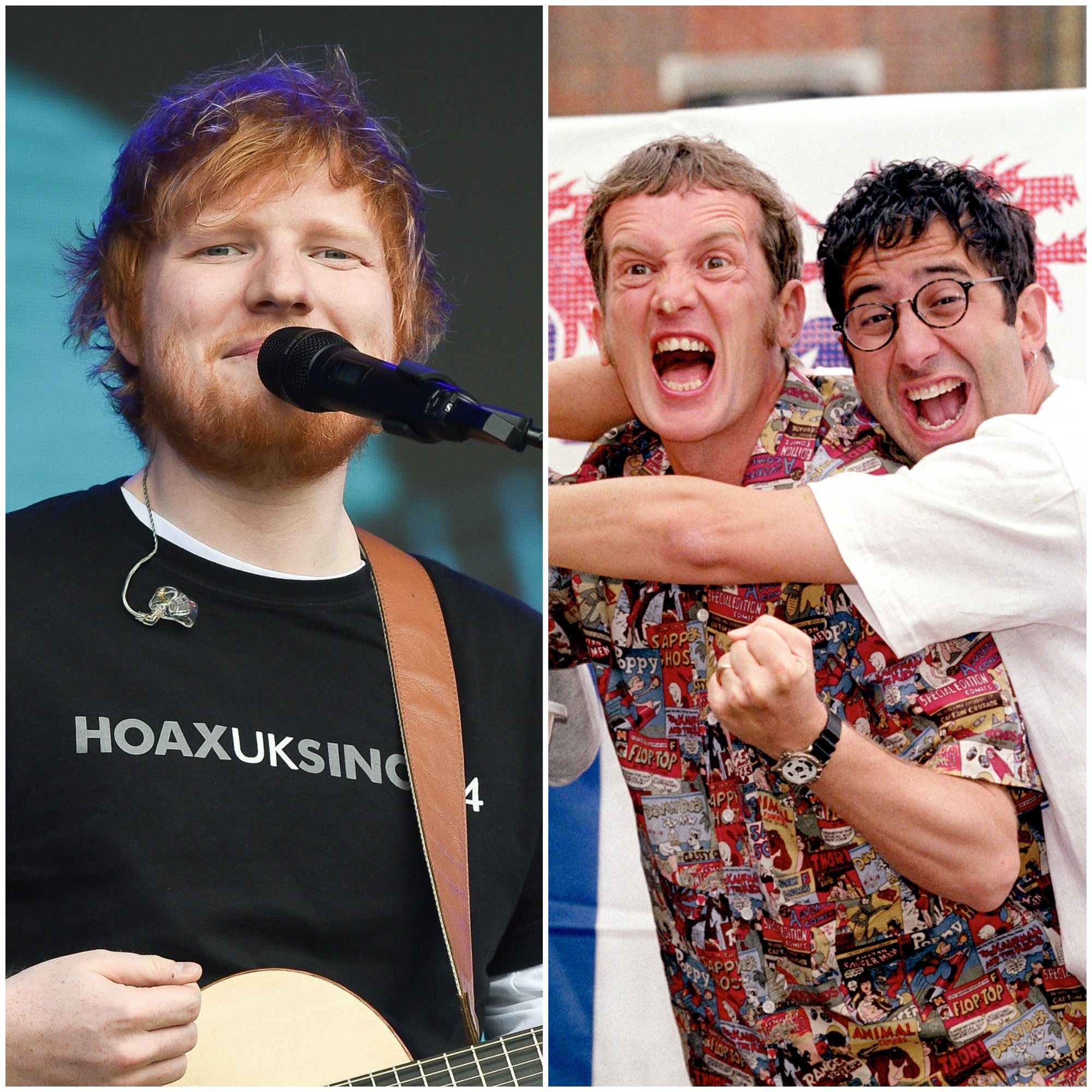 Ed Sheeran, Frank Skinner and David Baddiel