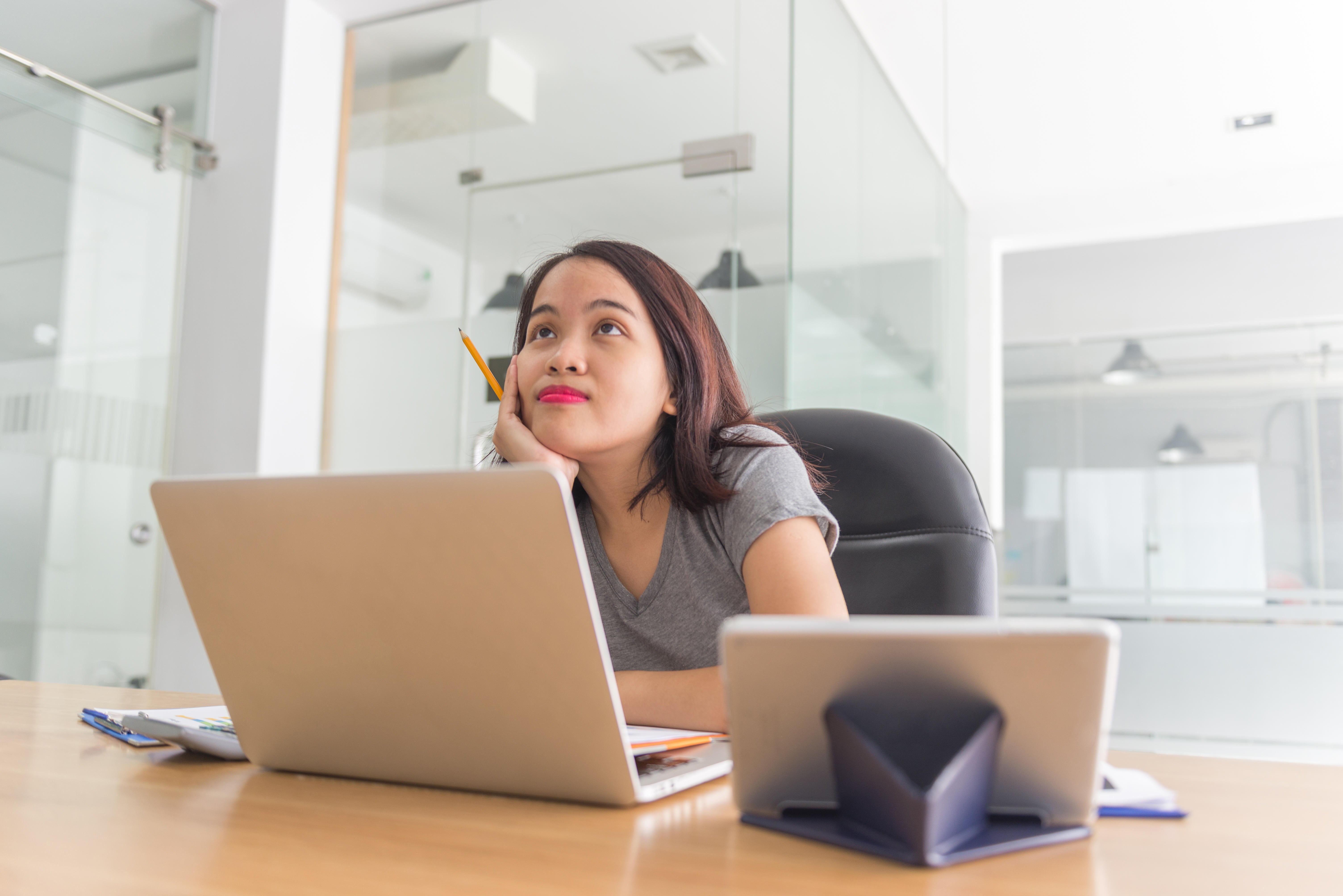 Woman working at desk