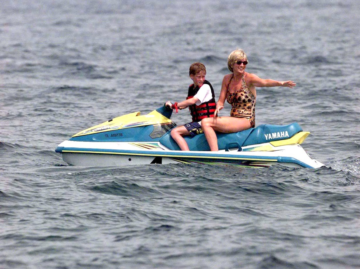 Princess Diana and Harry in St Tropez, France