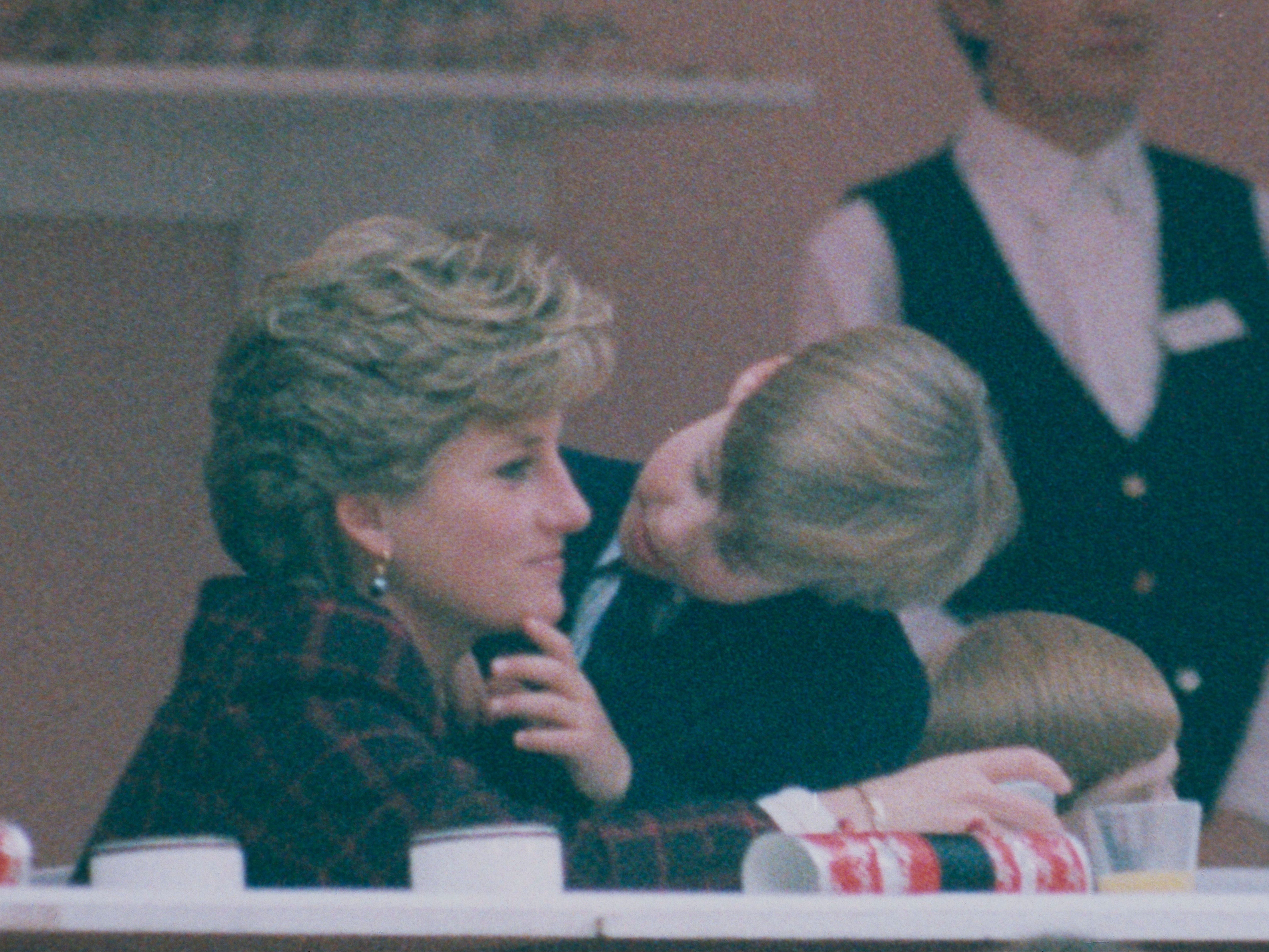 Princess Diana with William and Harry at the International Horse Show in London