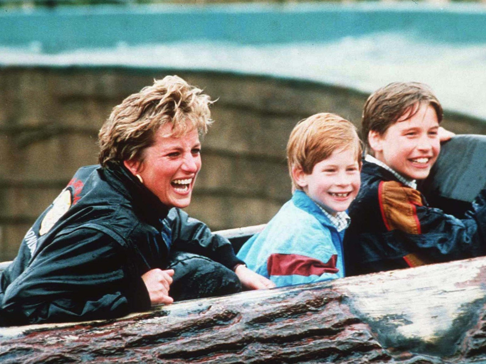 Princess Diana, William and Harry at Thorpe Park