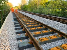 Old bottles and food packaging used to make railway sleepers