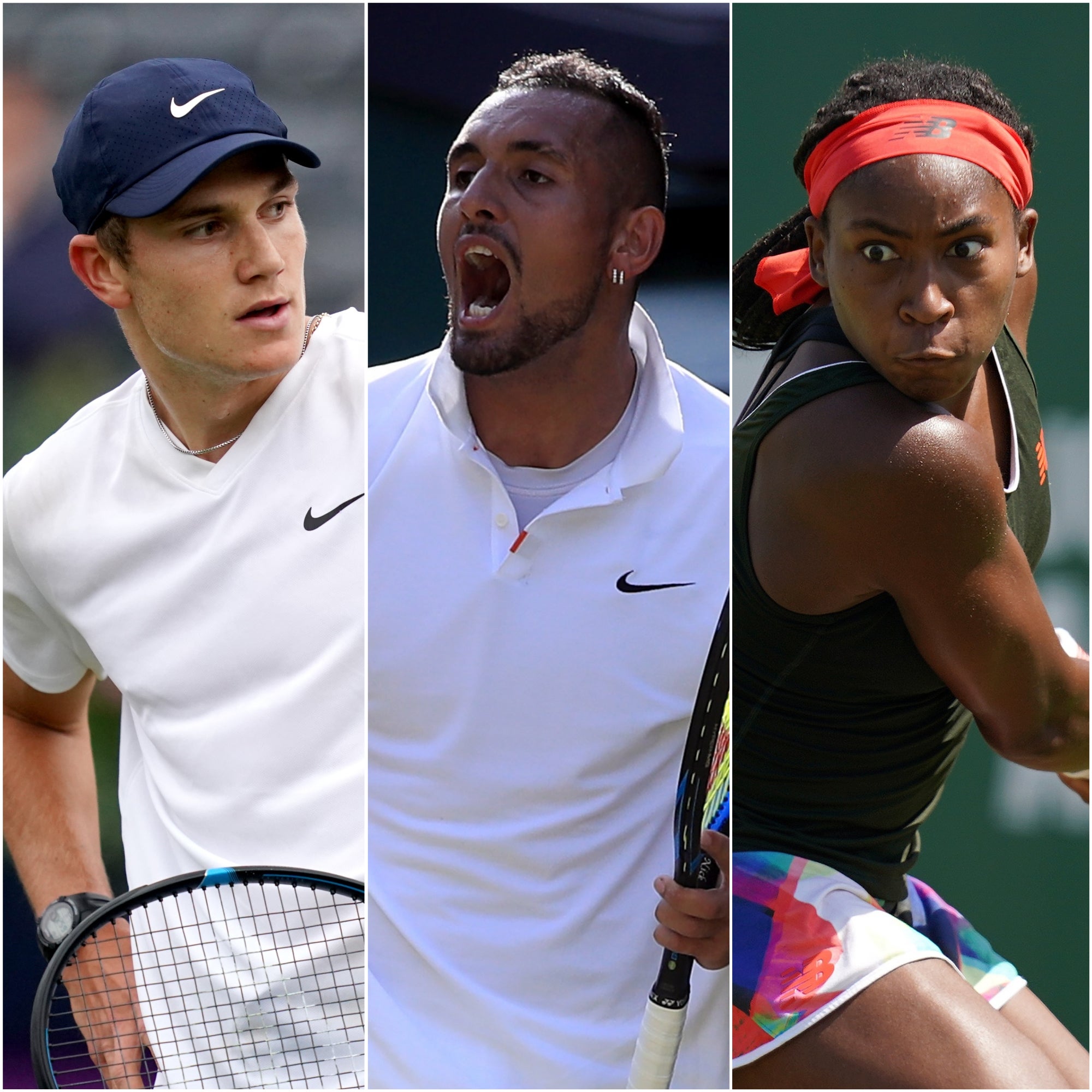 Jack Draper, Nick Kyrgios and Coco Gauff