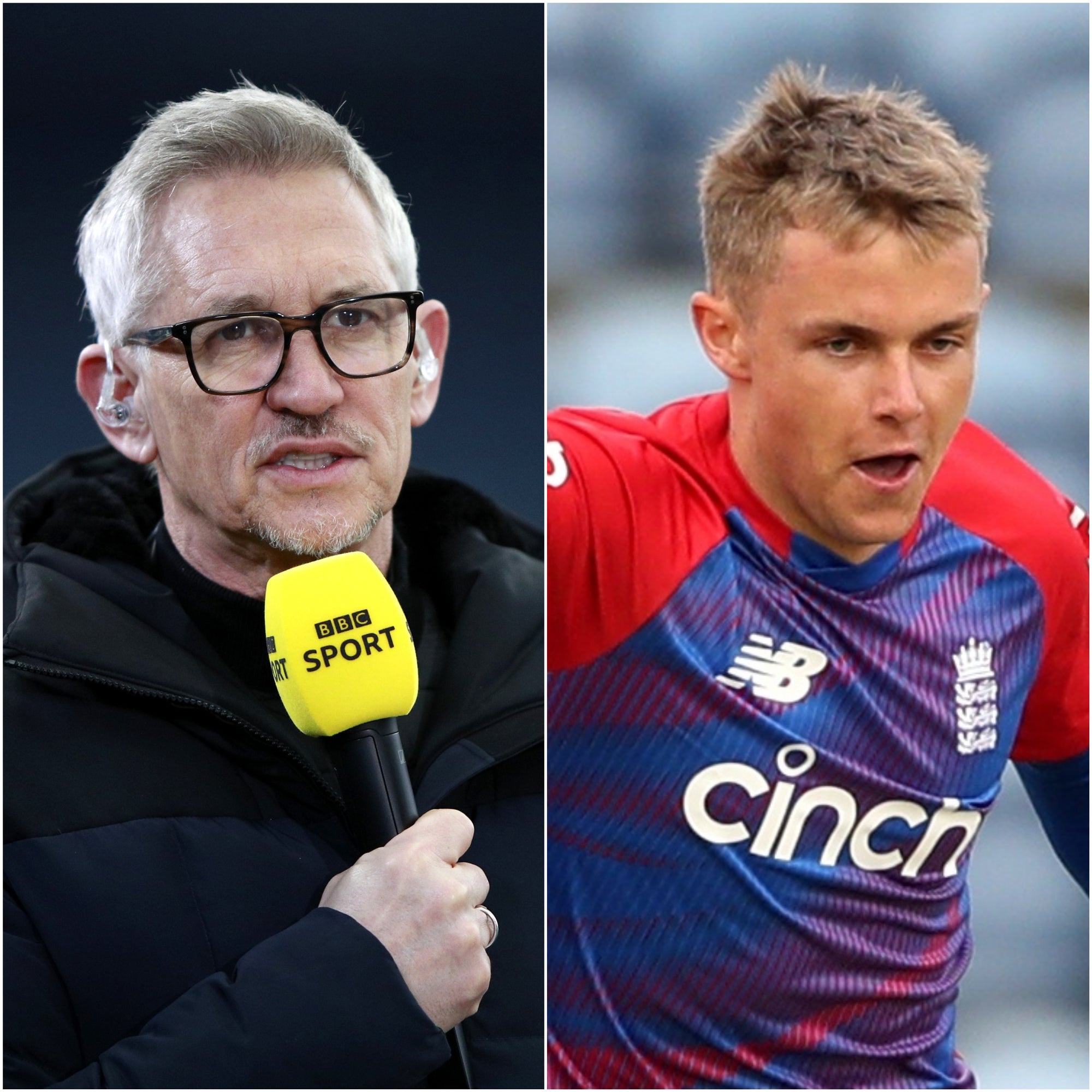 Gary Lineker and Sam Curran