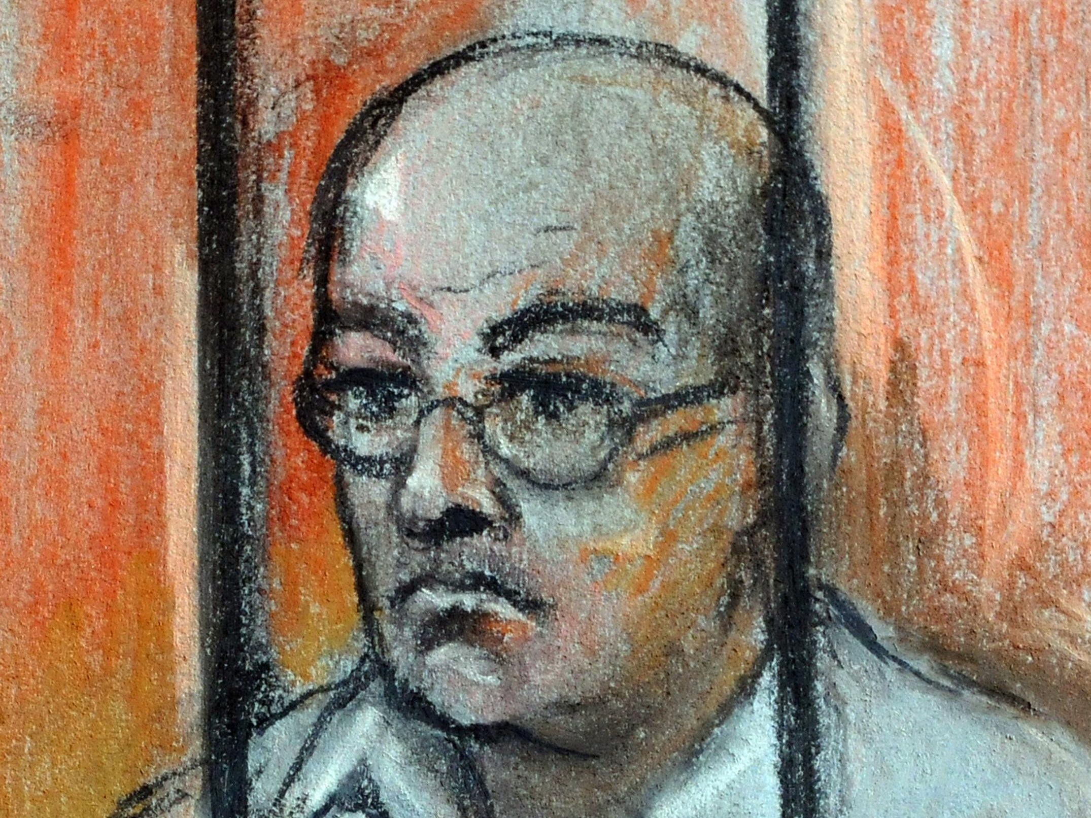 Artist’s file impression of Colin Pitchfork, 61, at the Court of Appeal in London on 20 June 2021