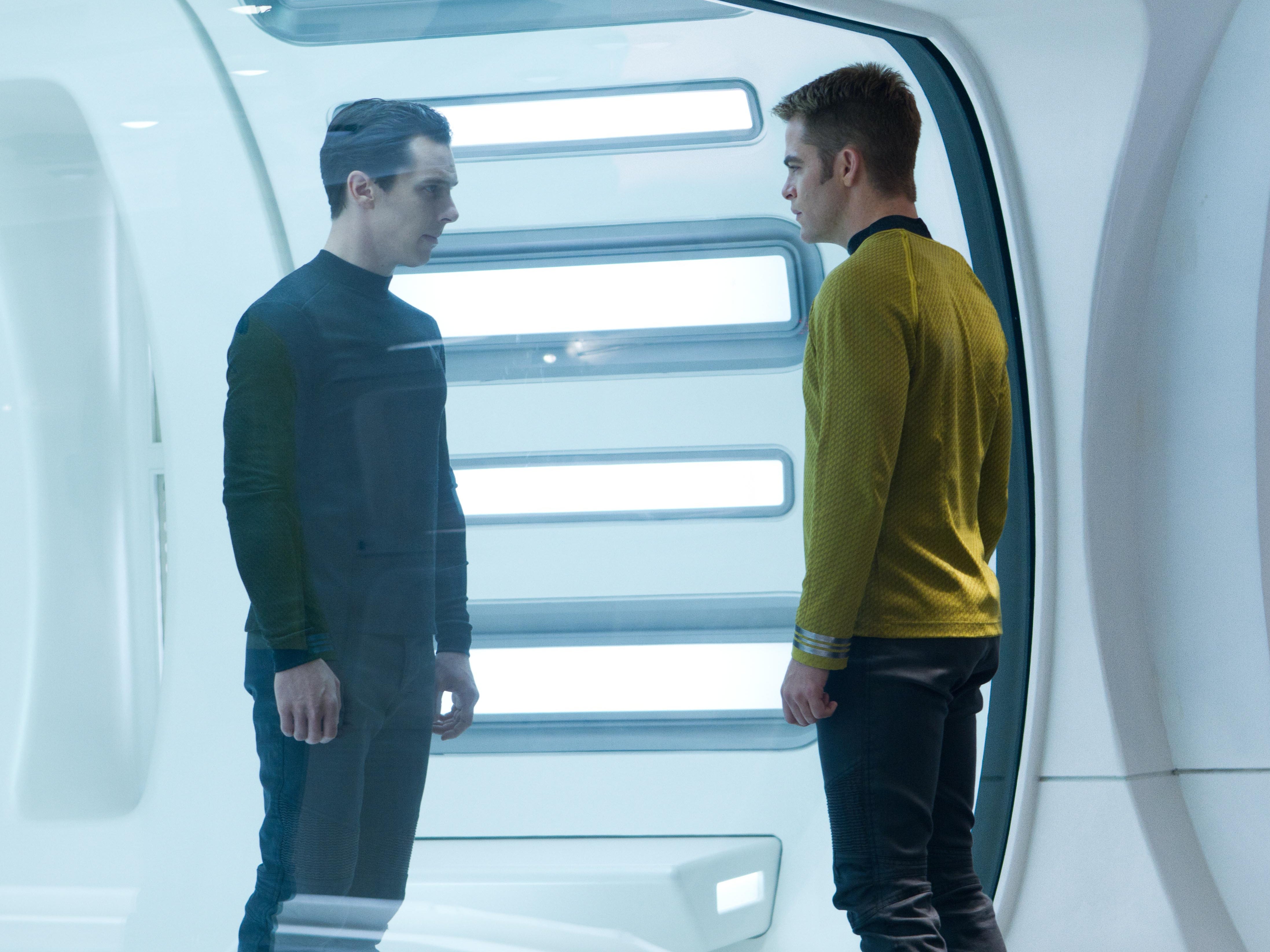 Benedict Cumberbatch and Chris Pine in ‘Star Trek Into Darkness'