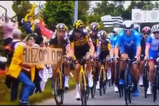 Tour de France crash: Grinning fan wipes out most of peloton on stage 1 with cardboard sign
