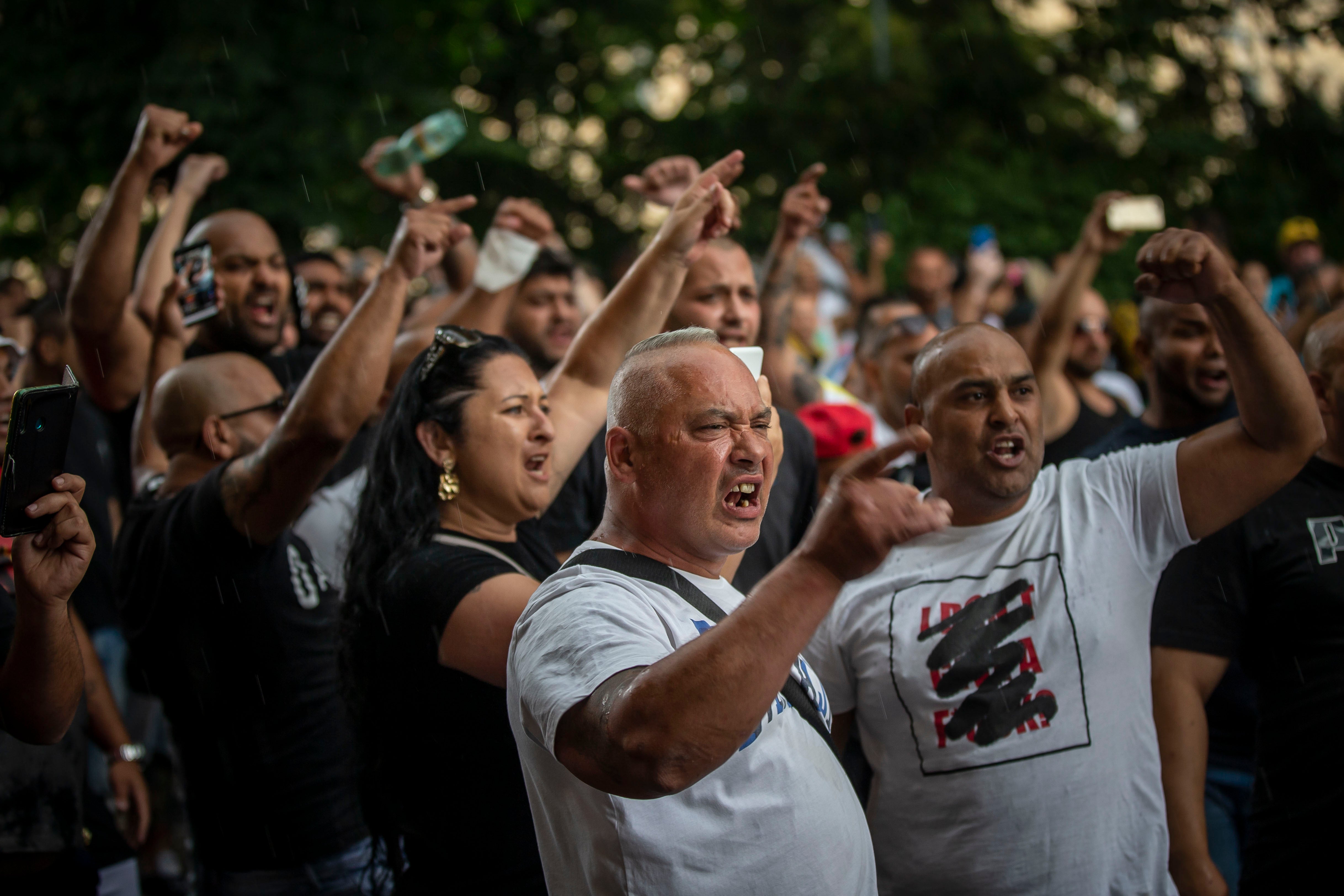 People in Teplice gather on Saturday to commemorate the death of a member of the Roma community on 19 June