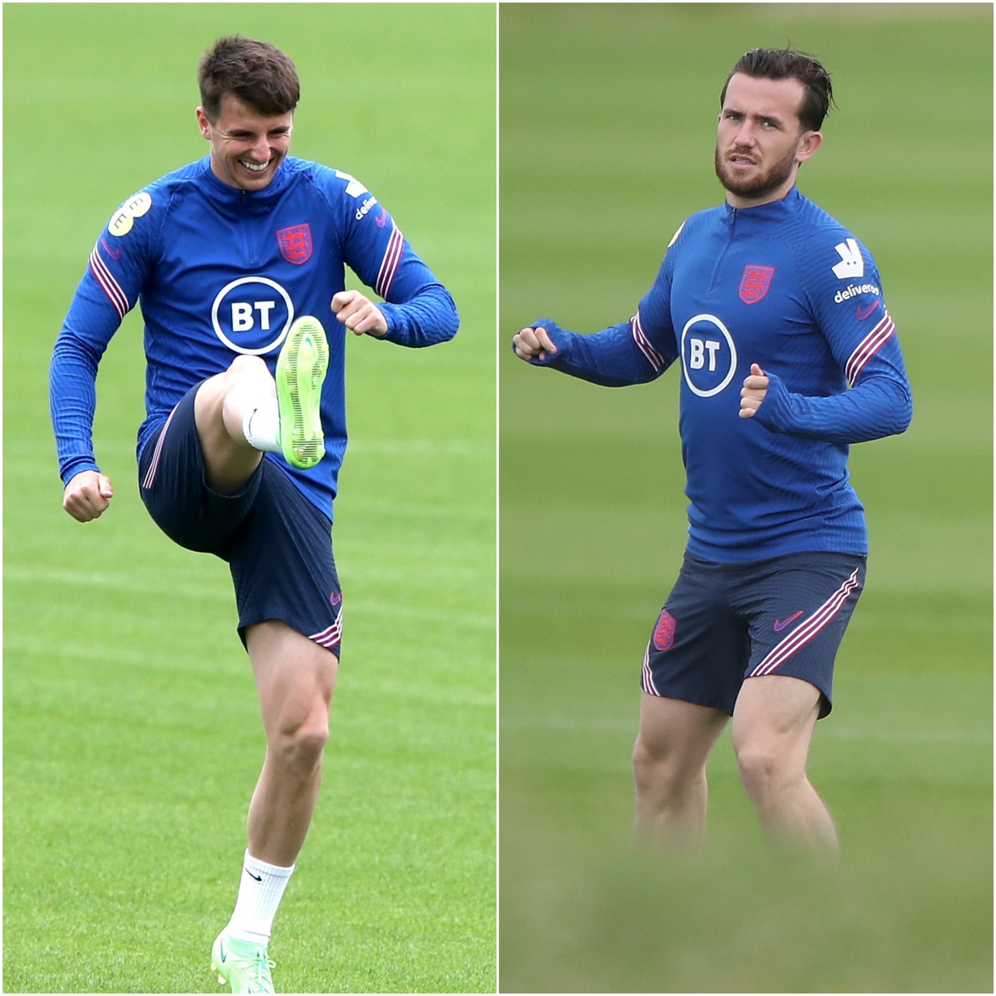 Mason Mount and Ben Chilwell training in isolation