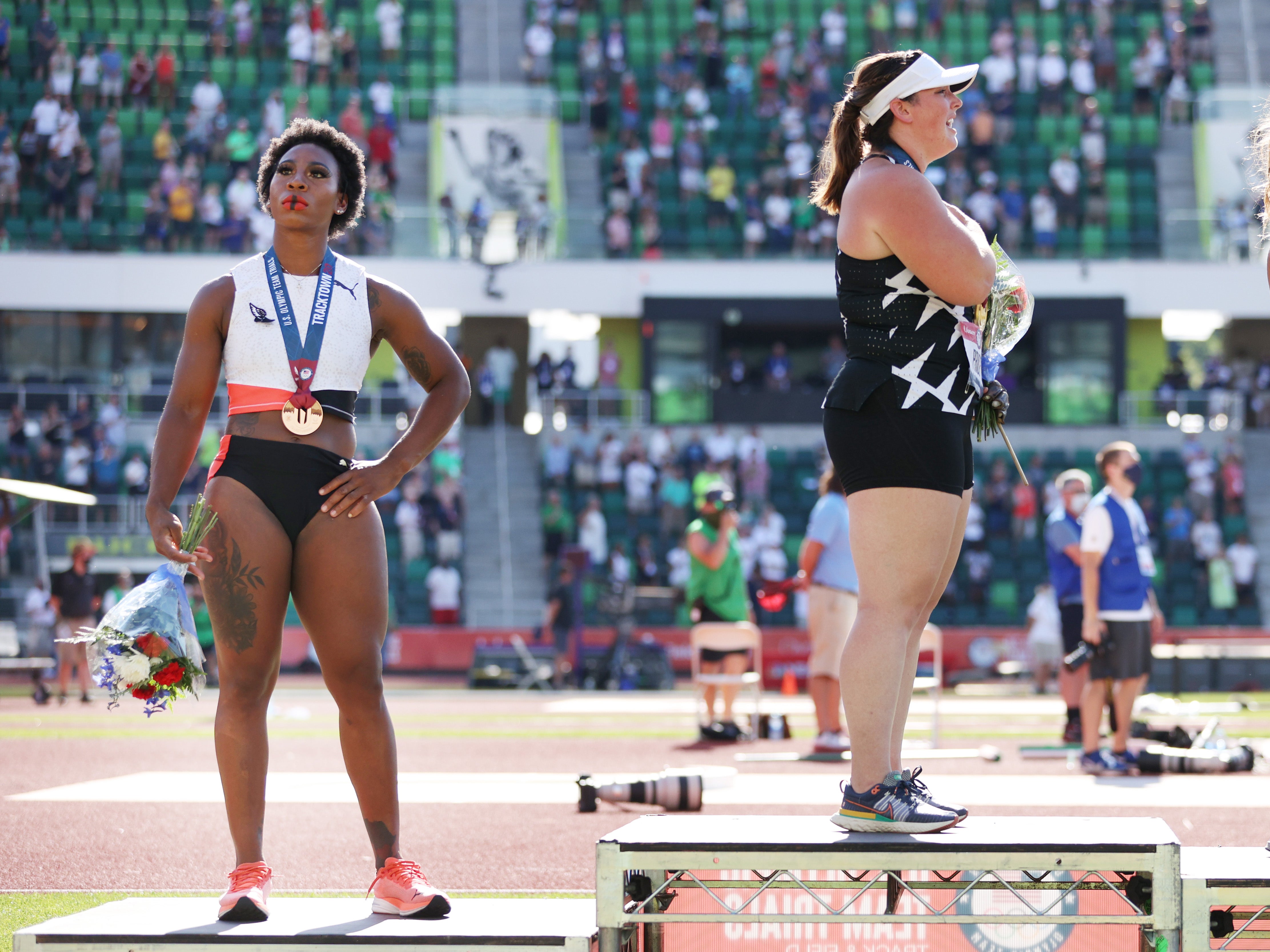 Gwen Berry finished third in the women’s hammer