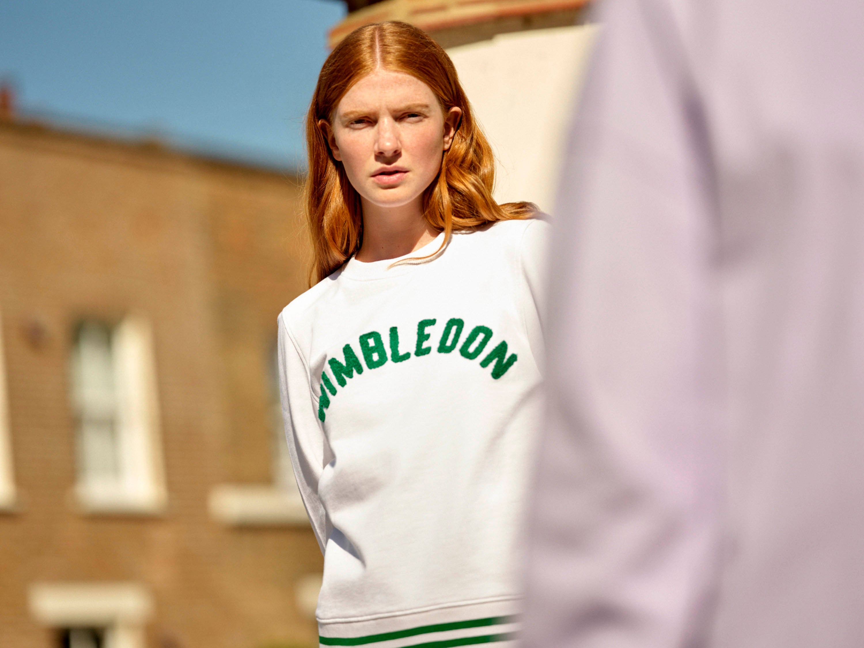 Models posing in the ‘Wimbledon Collection’, a new premium leisure and performance wear line created by AELTC and designed in-house just steps away from Centre Court in SW19, London