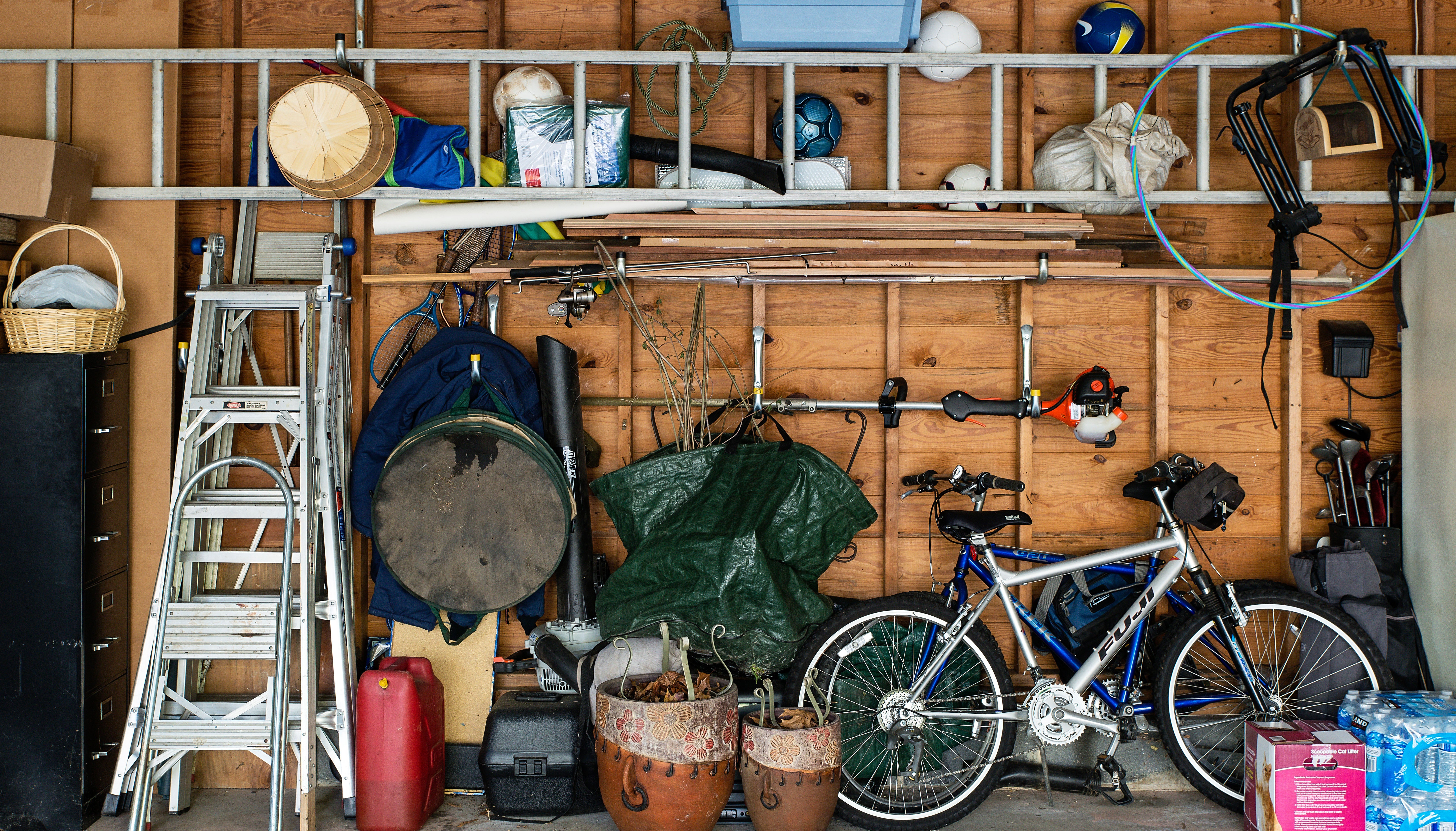 Inside a garage