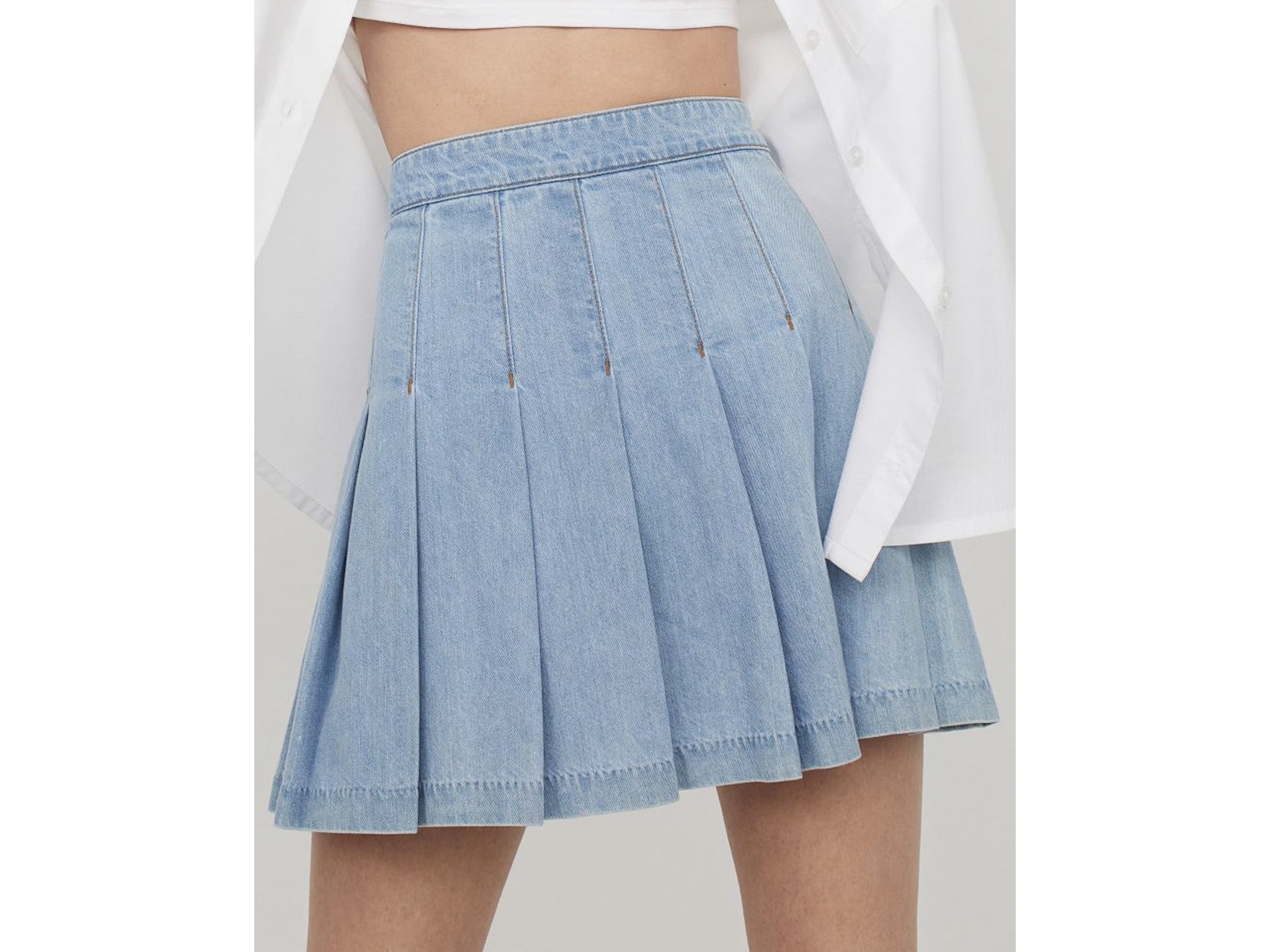 H&M pleated denim skirt indybest