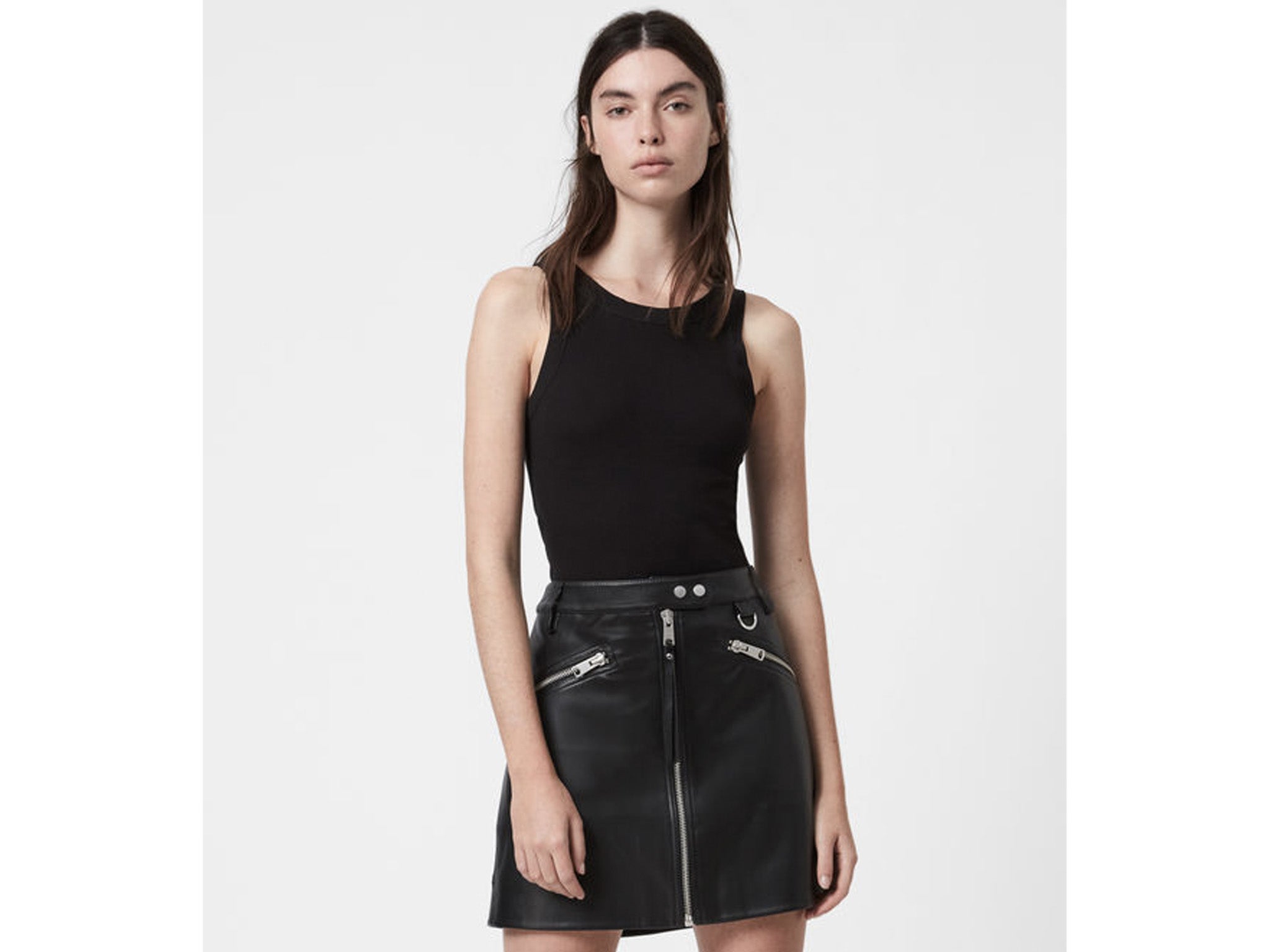 All Saints tarren biker skirt indybest