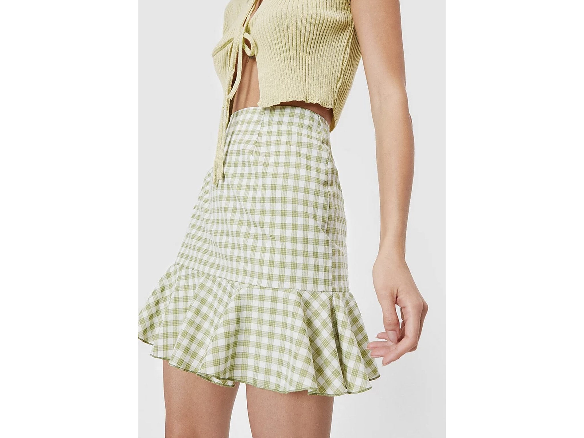 Nasty Gal gingham ruffle mini skirt indybest