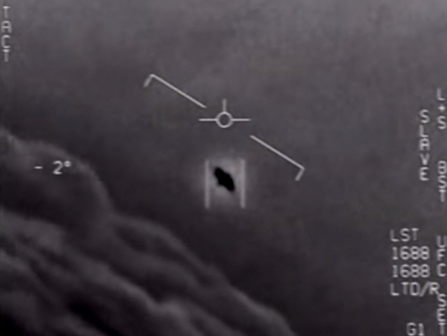 This video grab image obtained April 26, 2020 courtesy of the US Department of Defense shows part of an unclassified video taken by Navy pilots.