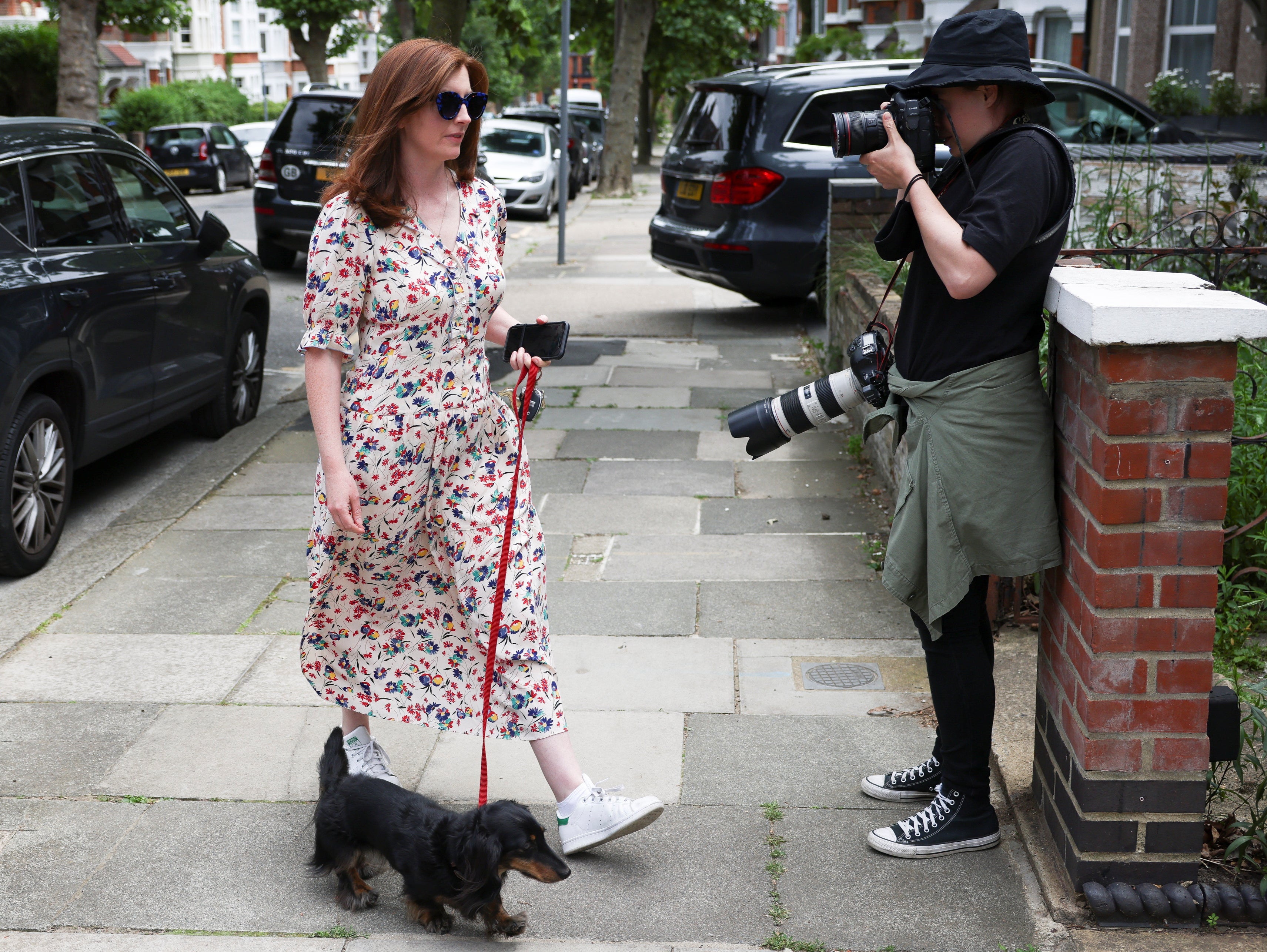 Martha Hancock, wife of ex-health secretary Matt Hancock, arrives at her home in north London on 26 June 2021