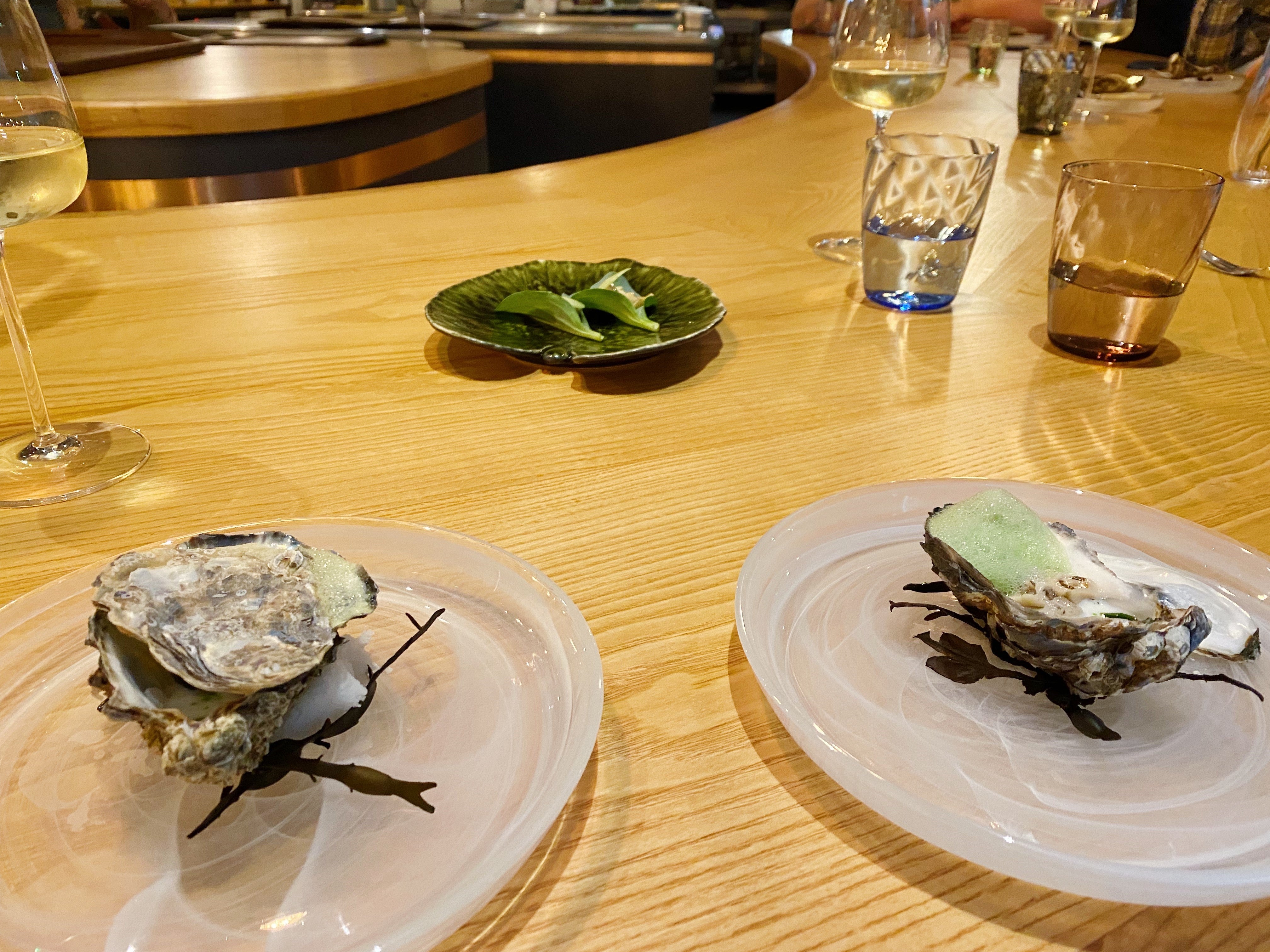 Oysters come in two ways: in the shell and dressed, or poached and topped with Gentleman’s Relish