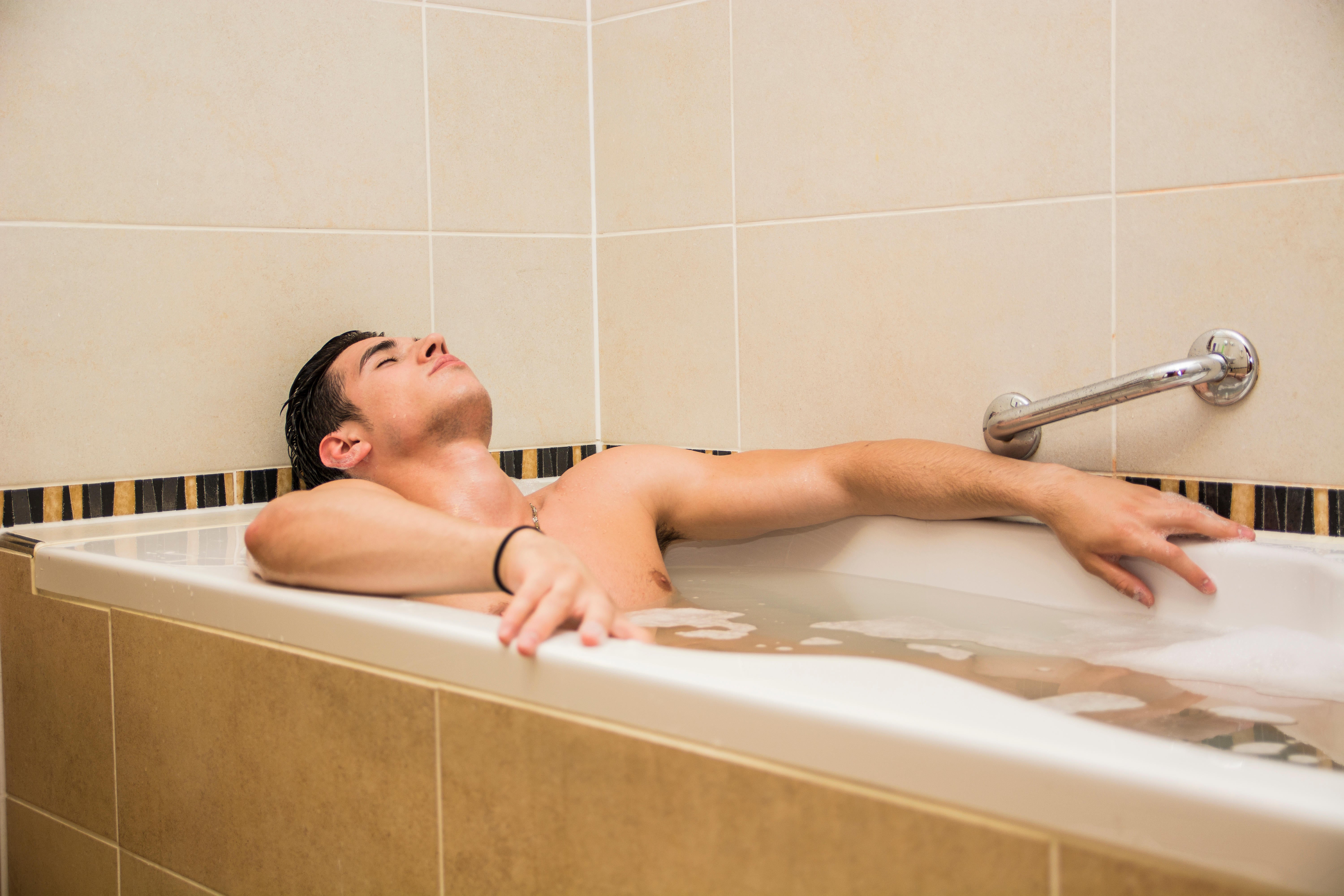 Man having a bath