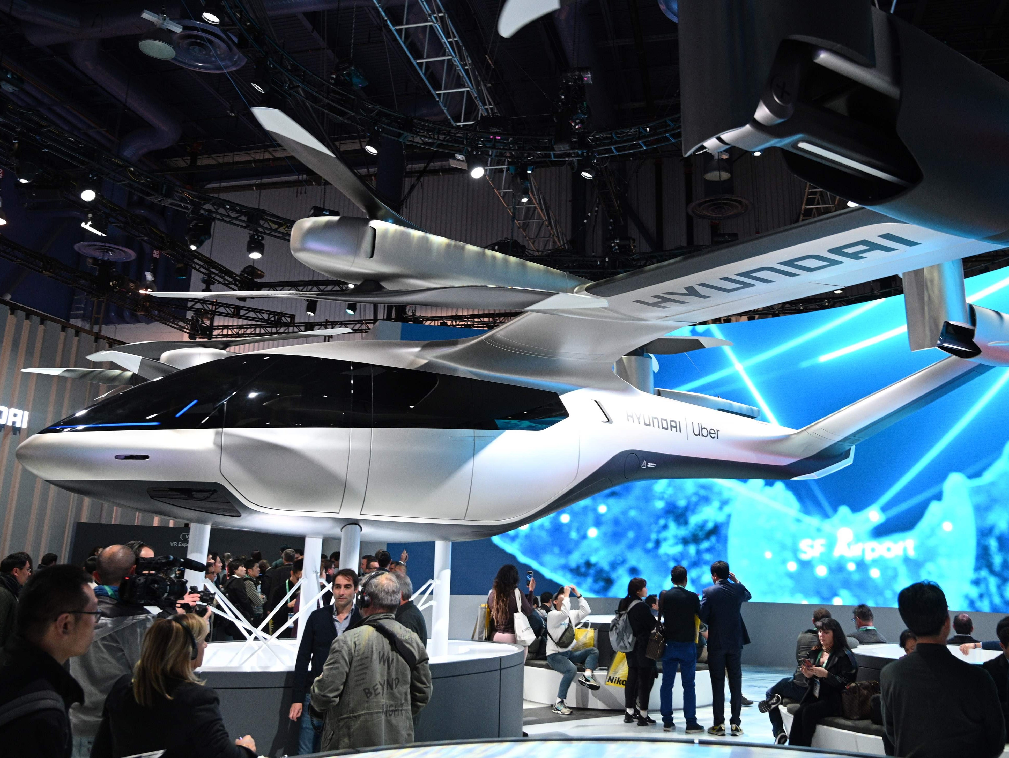 The Hyundai S-A1 electric Urban Air Mobility concept displayed at the 2020 Consumer Electronics Show in Las Vegas