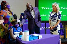 Jill Biden teams up with NFL great to push vaccinations