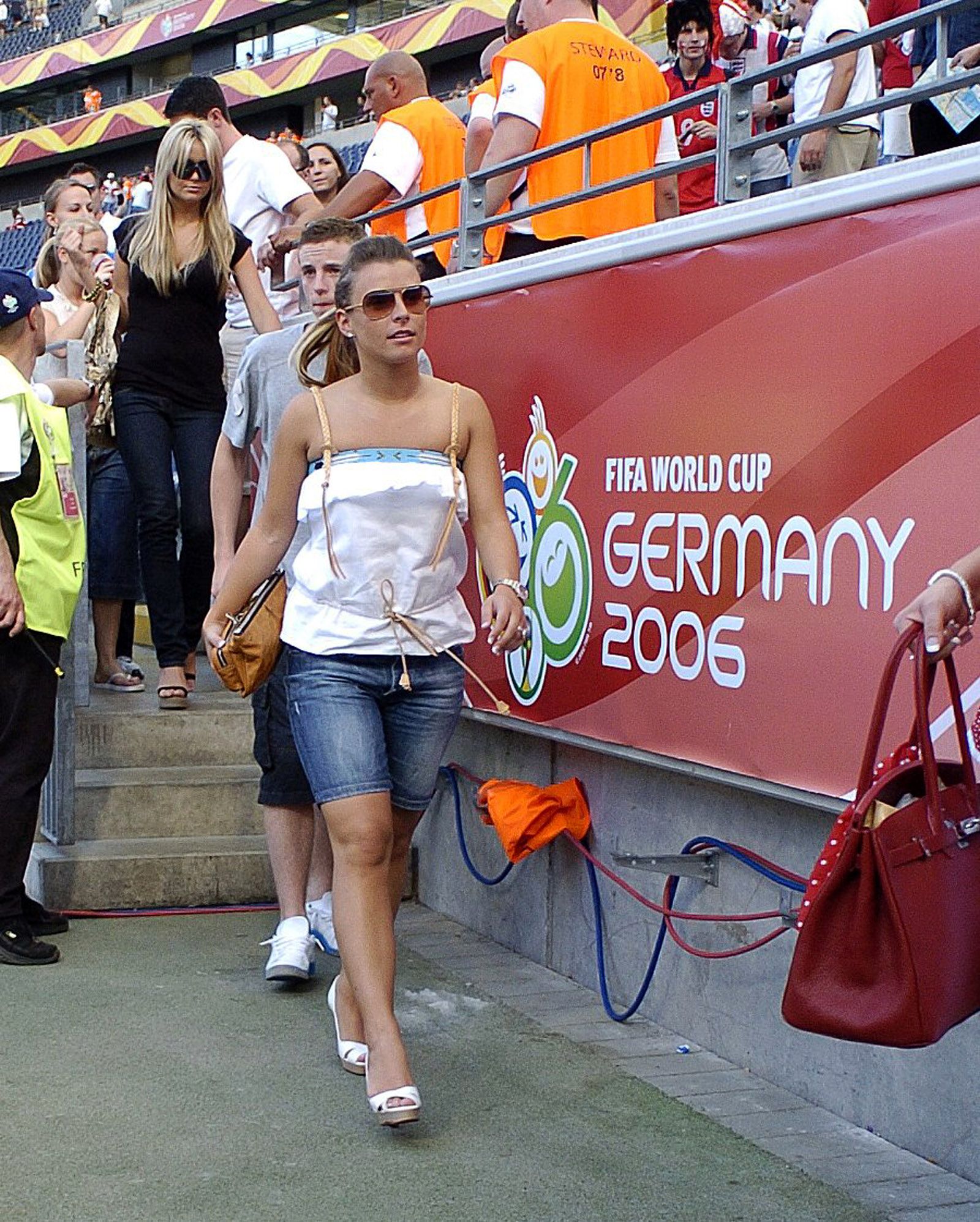 Coleen Rooney arrives at the England v Paraguay match, 2006