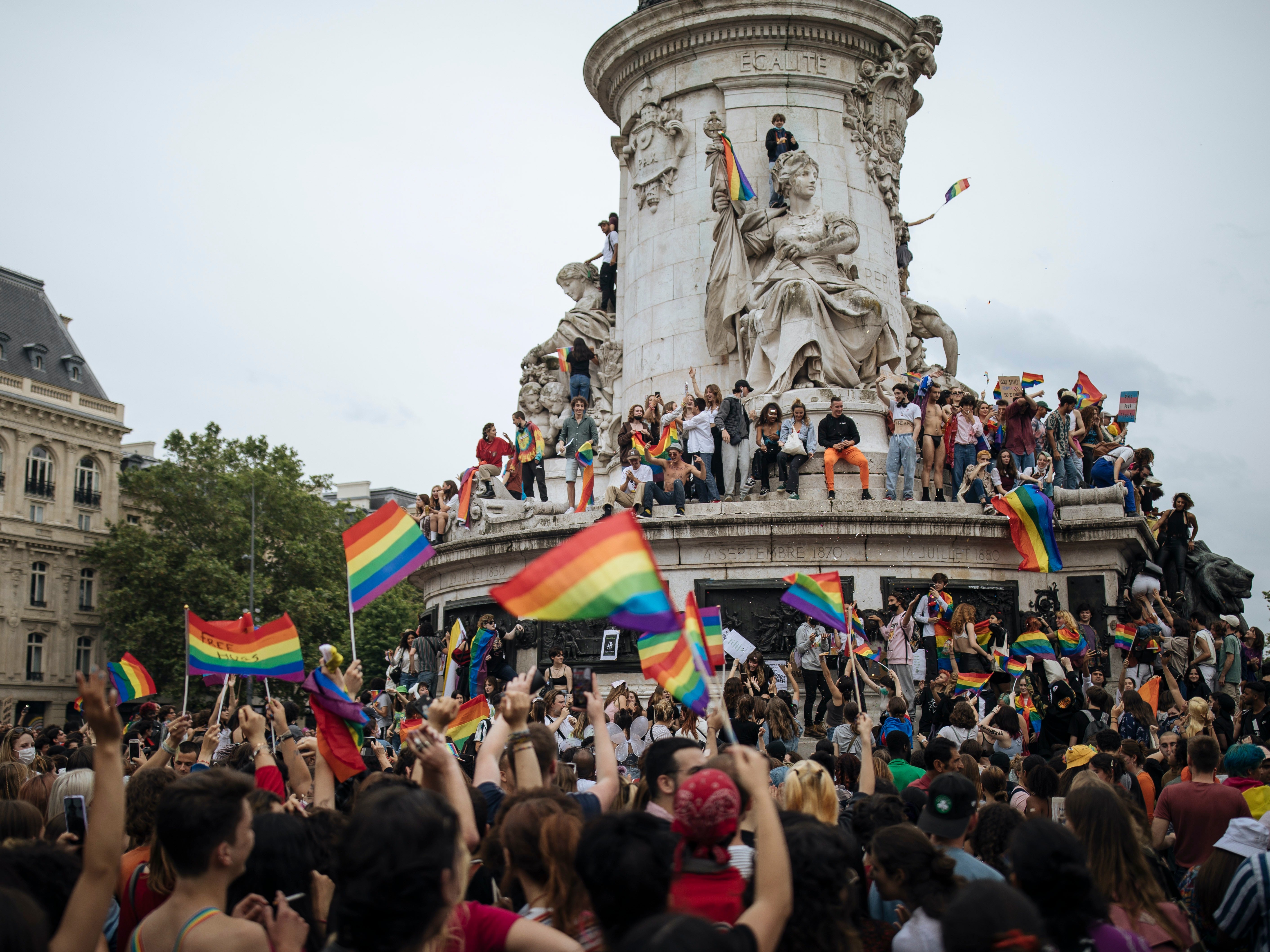 LGBTQ+ campaigners celebrate Pride in Paris