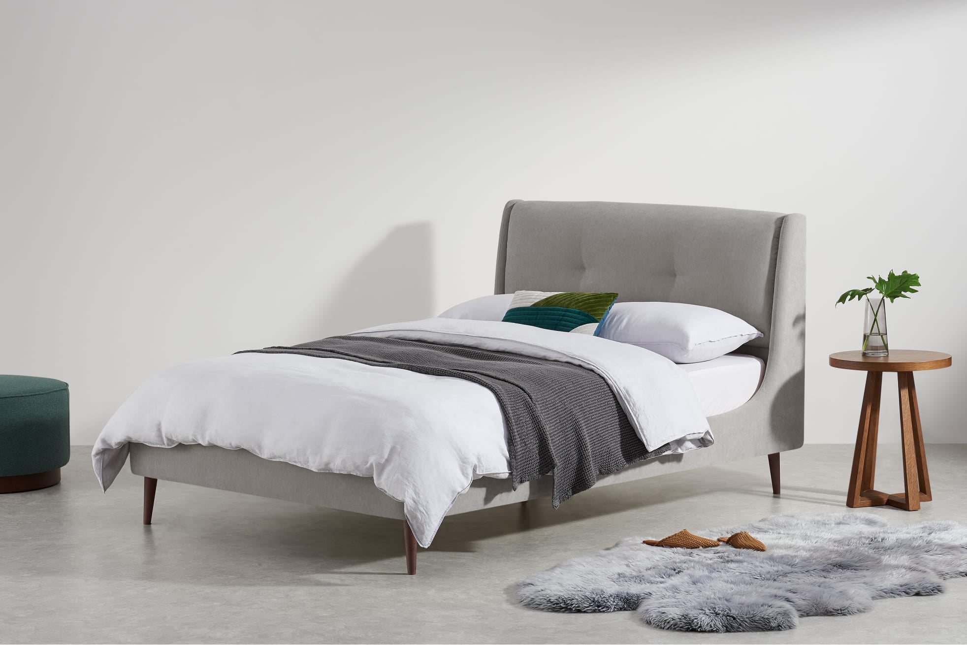 Raffety King Size Bed, Soft Pebble Grey, £529 at Made.com