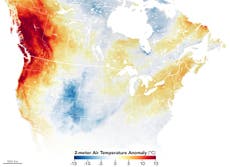 Heat dome map: Where is record-breaking weather system causing wildfires and highs of nearly 50C?