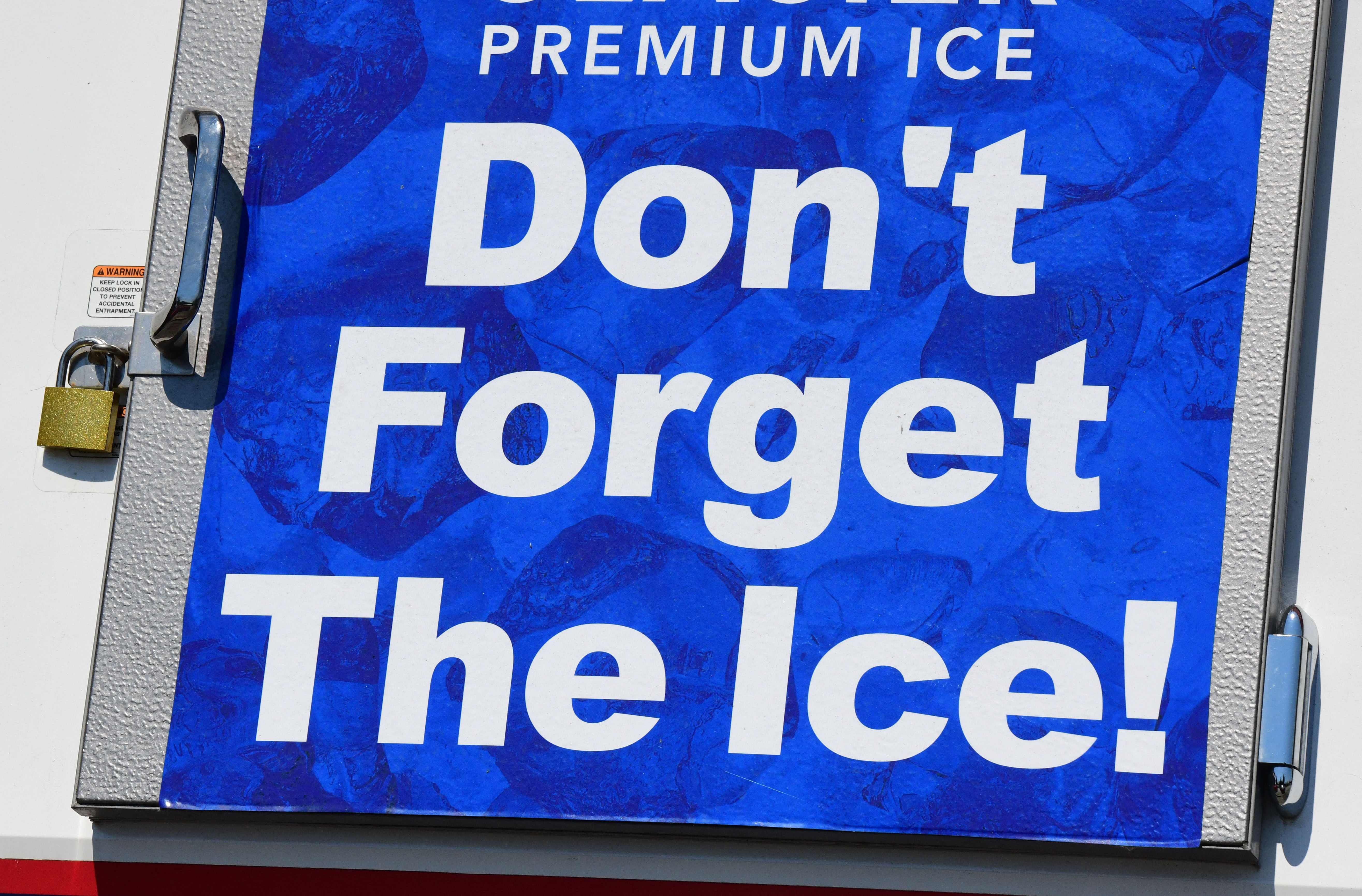 An ice machine waiting for customers on a scorching hot day in in Richmond, British Columbia