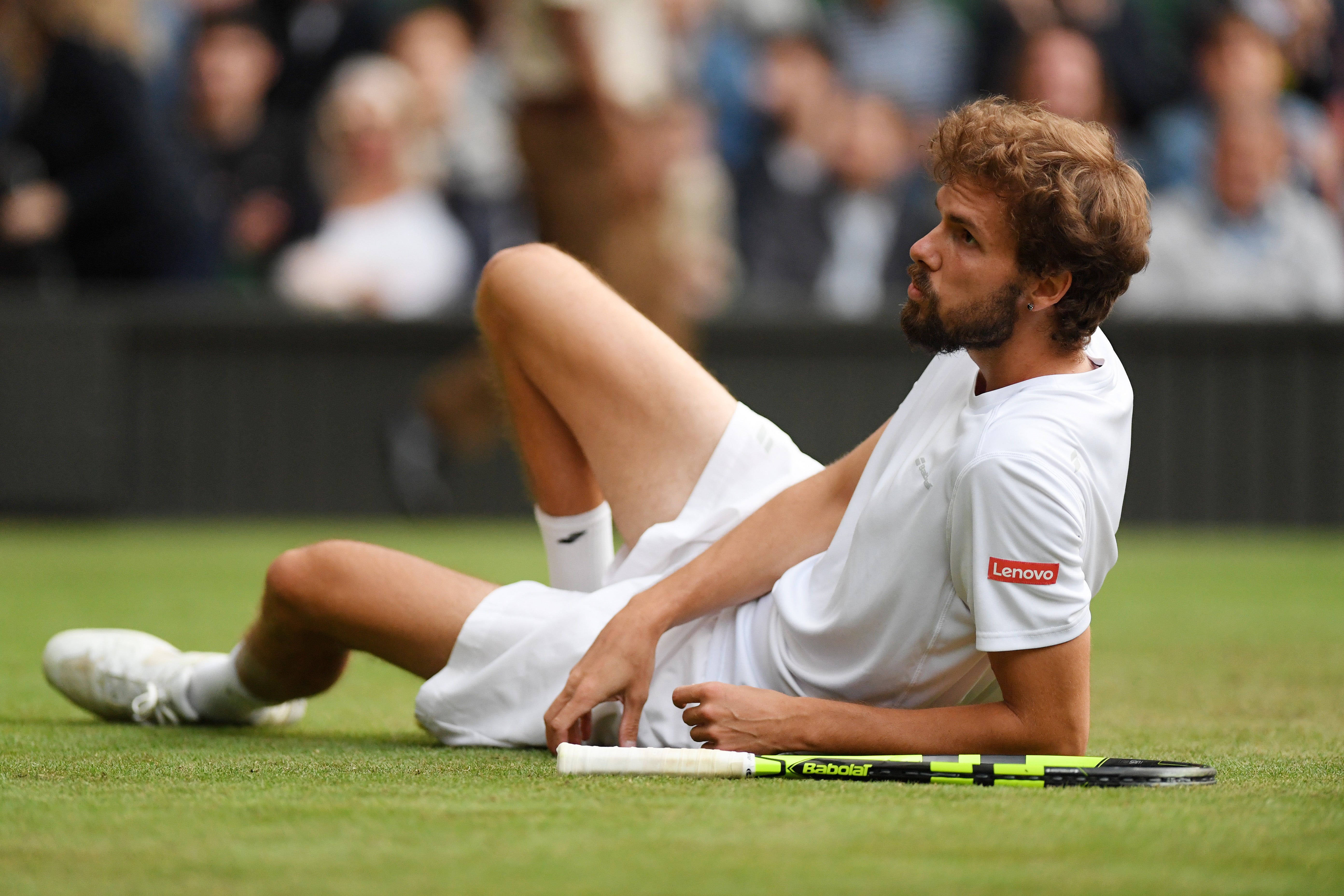 Otte fell numerous times throughout