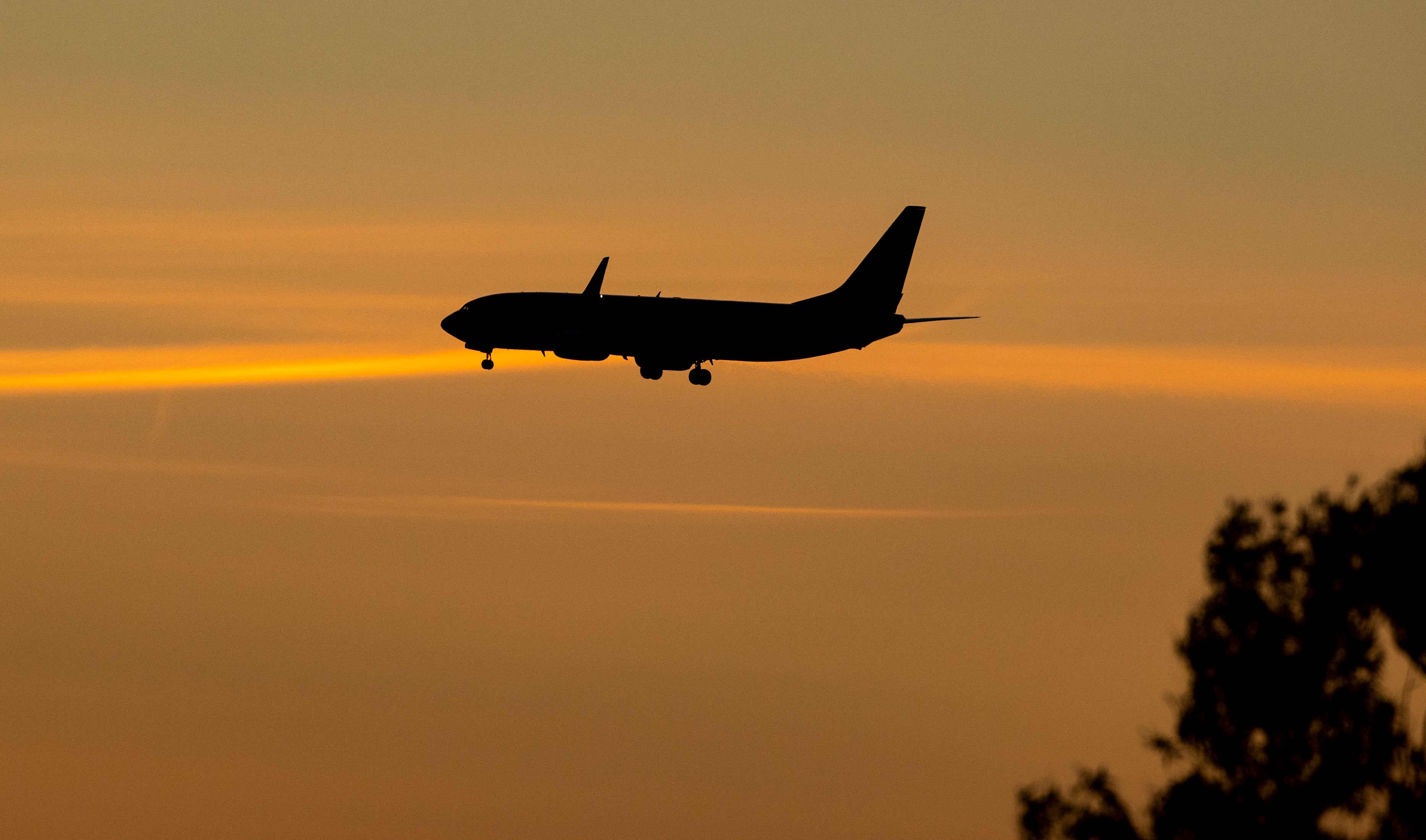 An aeroplane coming in to land