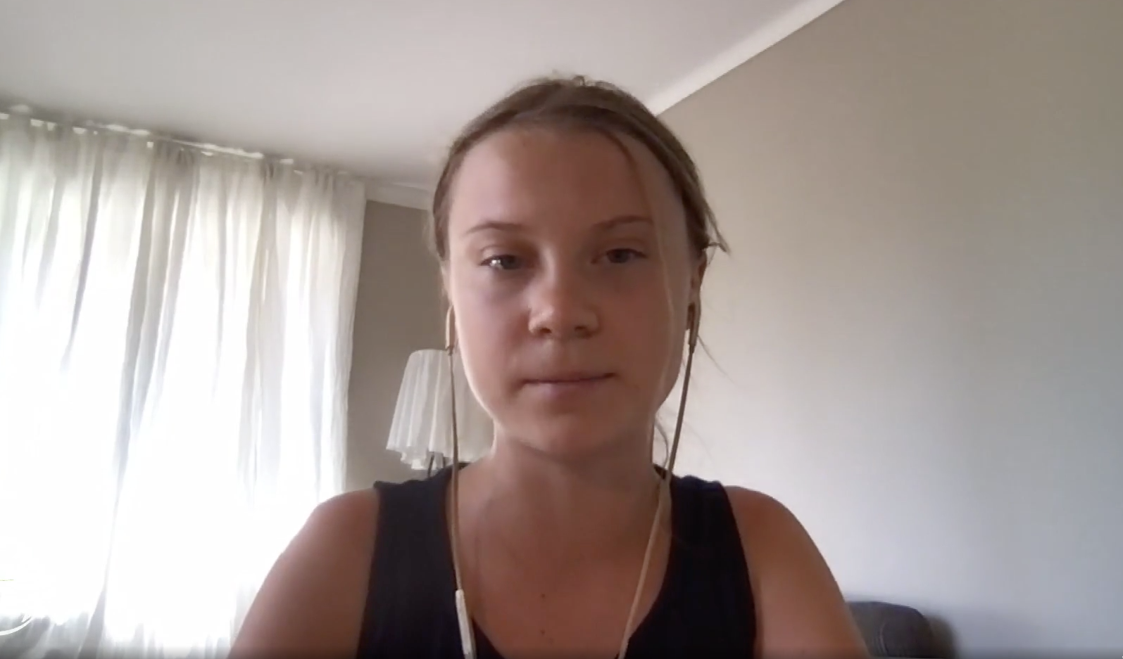 Greta Thunberg addresses the fifth annual Austrian World Summit in Vienna via video link