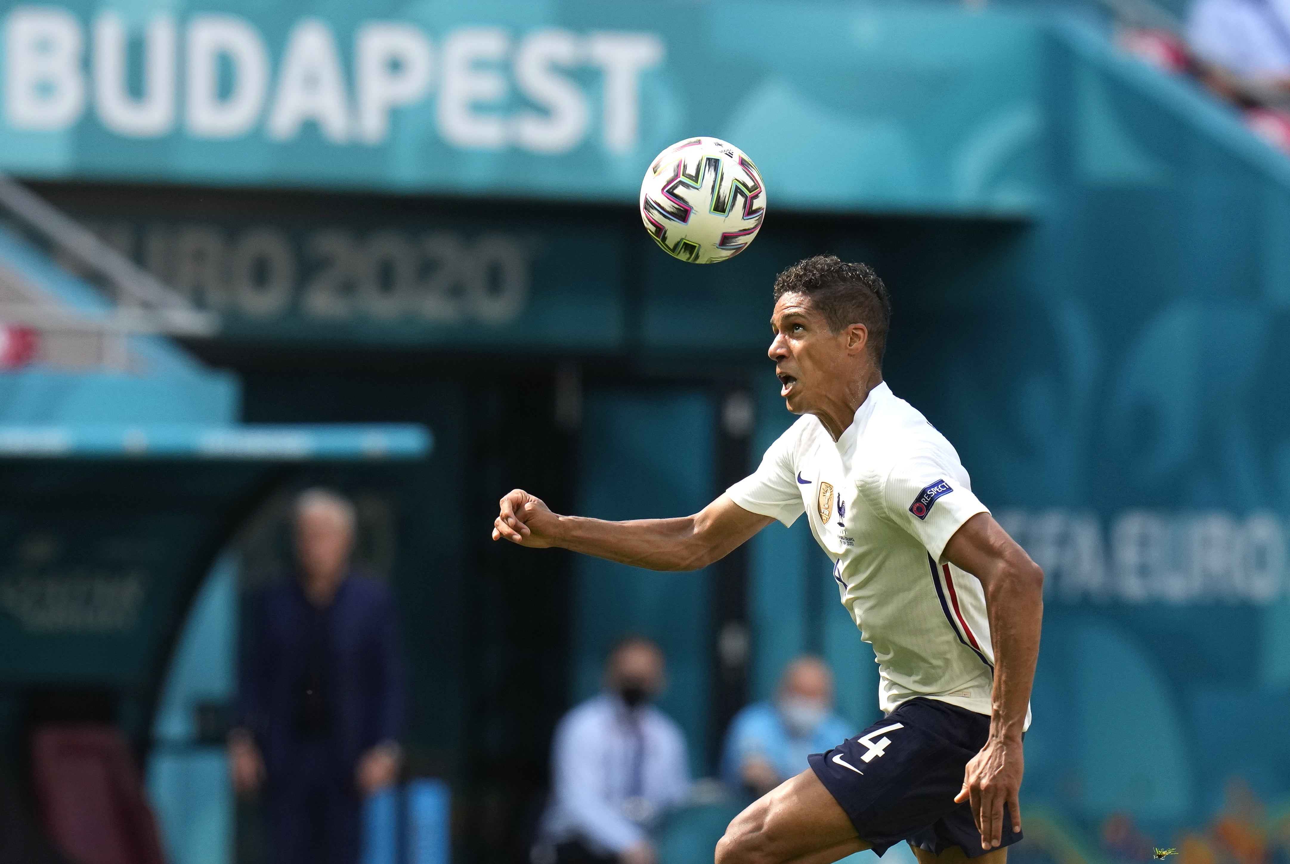 Raphael Varane in action for France at Euro 2020