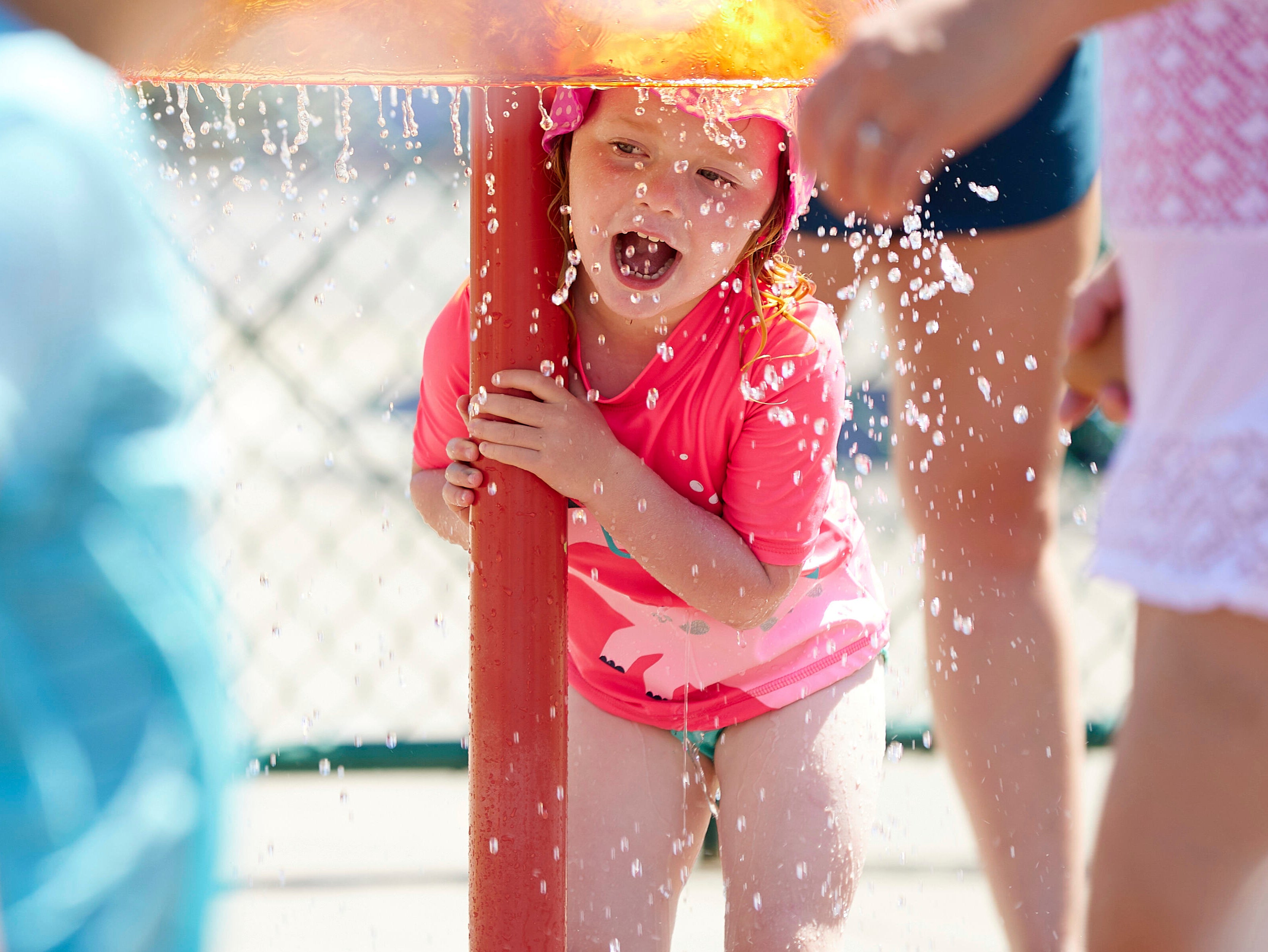 Raegan Sack, 4, cools off in Oregon