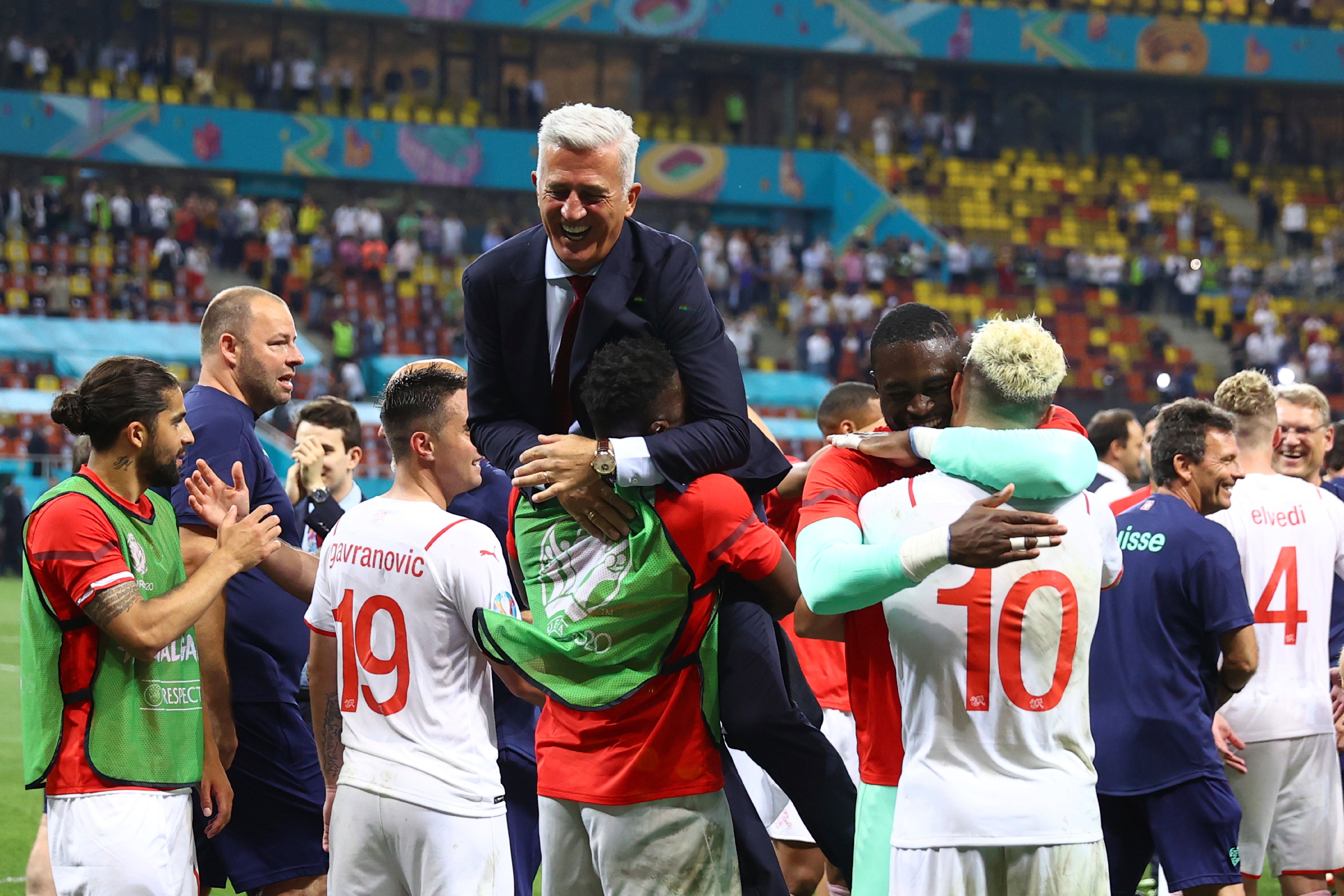 Jubilation for Vladimir Petkovic after Switzerland upset favourites France in the round of 16