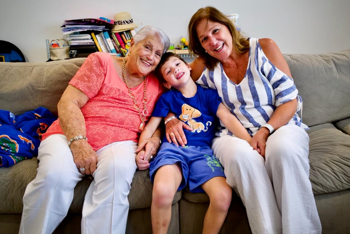 Elena Blasser, 64, (right), lived on the 11th floor. Her mother, 88-year-old Elena Chavez (left) was staying with her when the building fell.