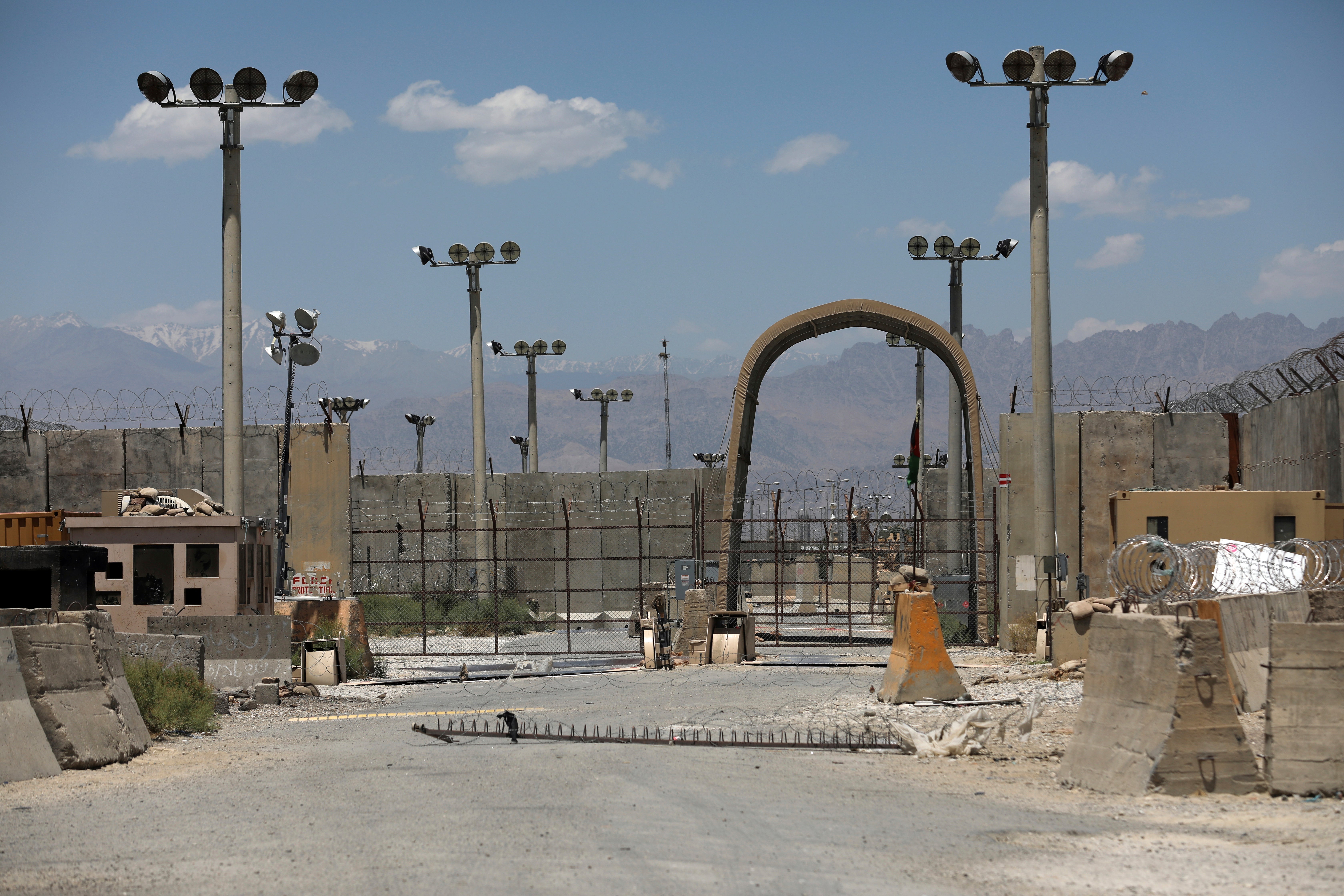 A gate is seen at the Bagram Air Base in Afghanistan, Friday, 25 June, 2021