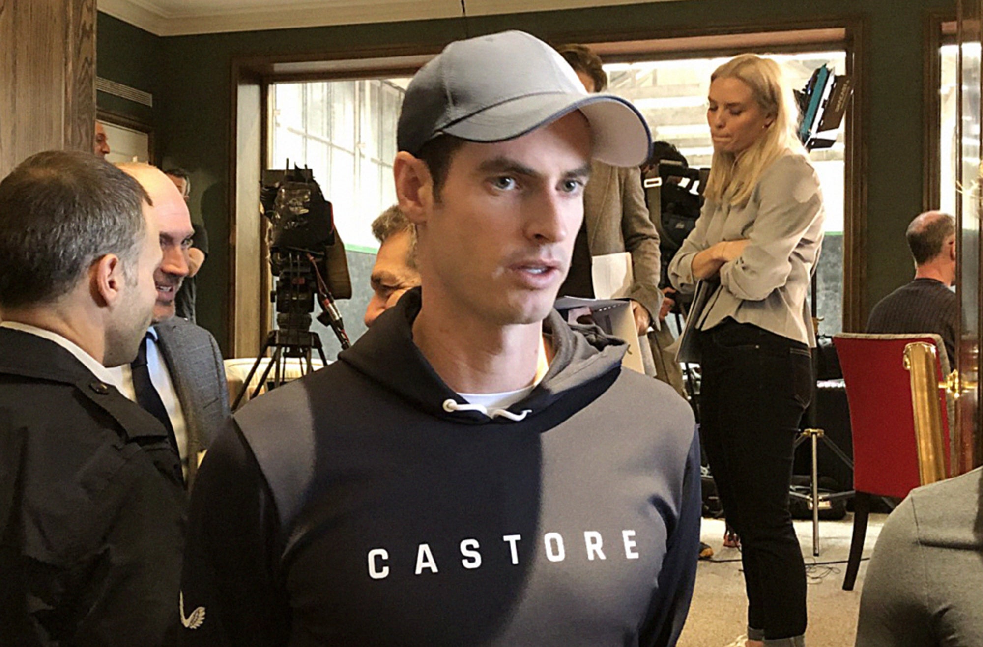 Sir Andy Murray in a Castore hoodie