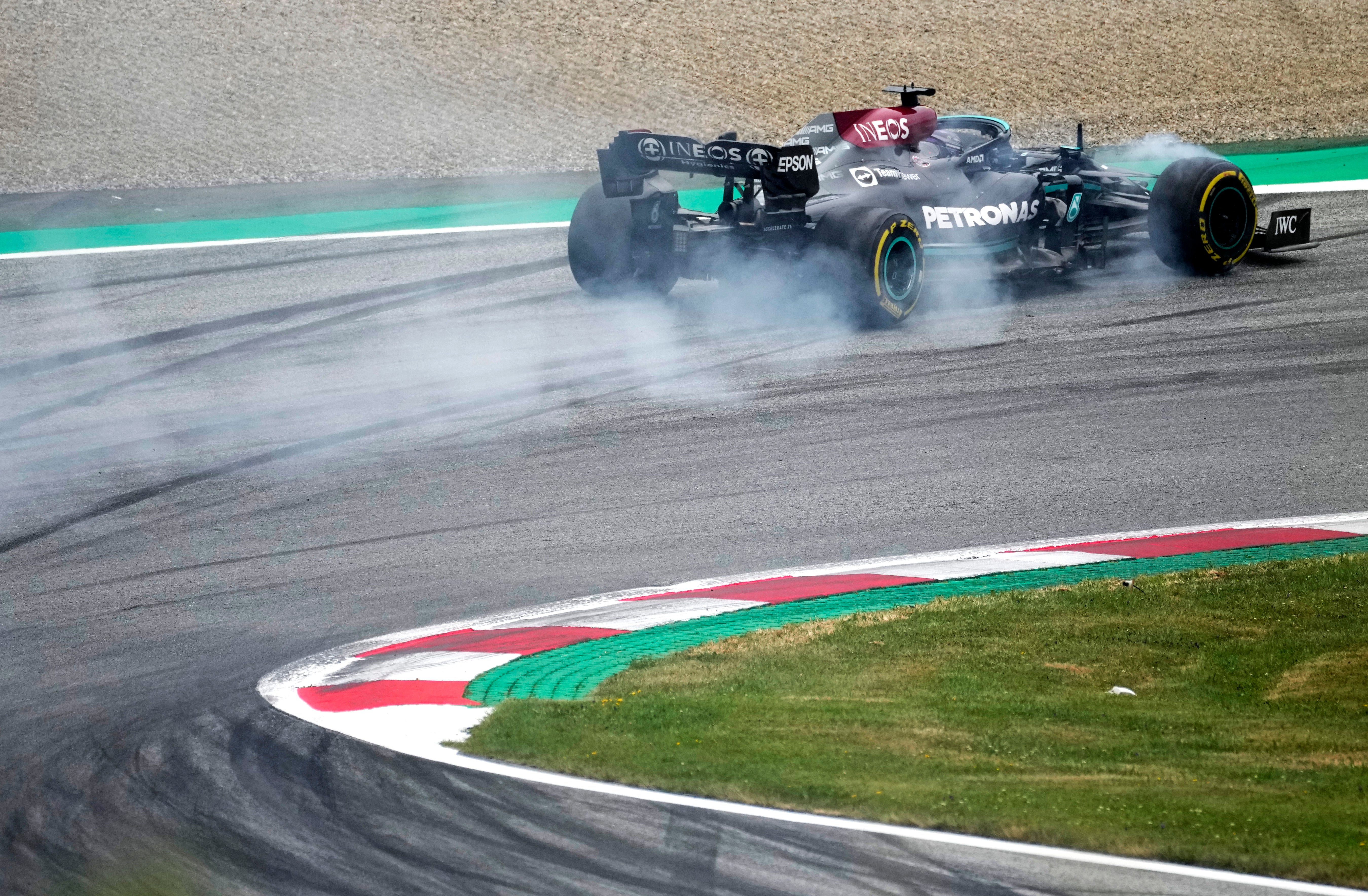 Hamilton lost control at turn four