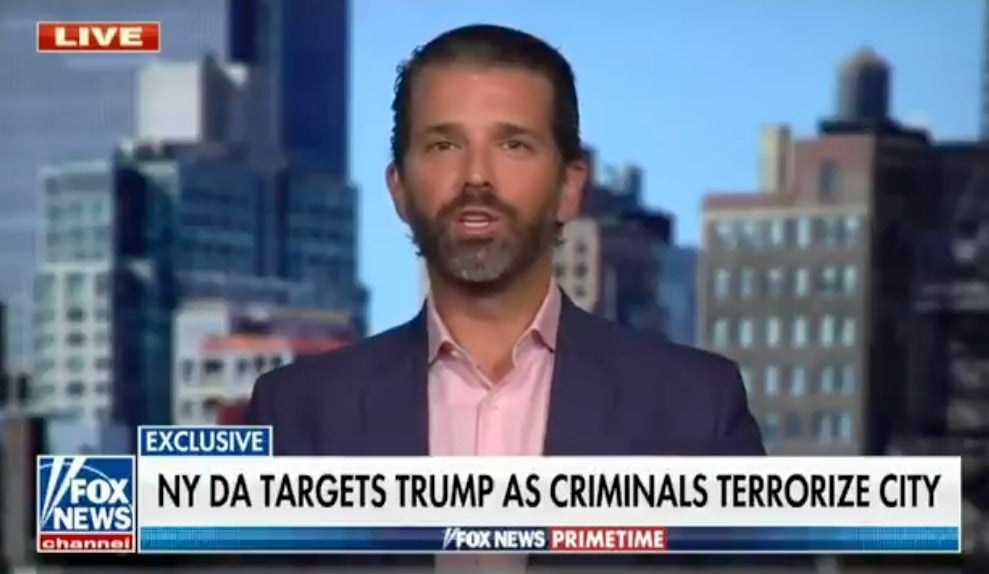 Don Jr compares Trump Organization charges to Putin’s persecution of Navalny