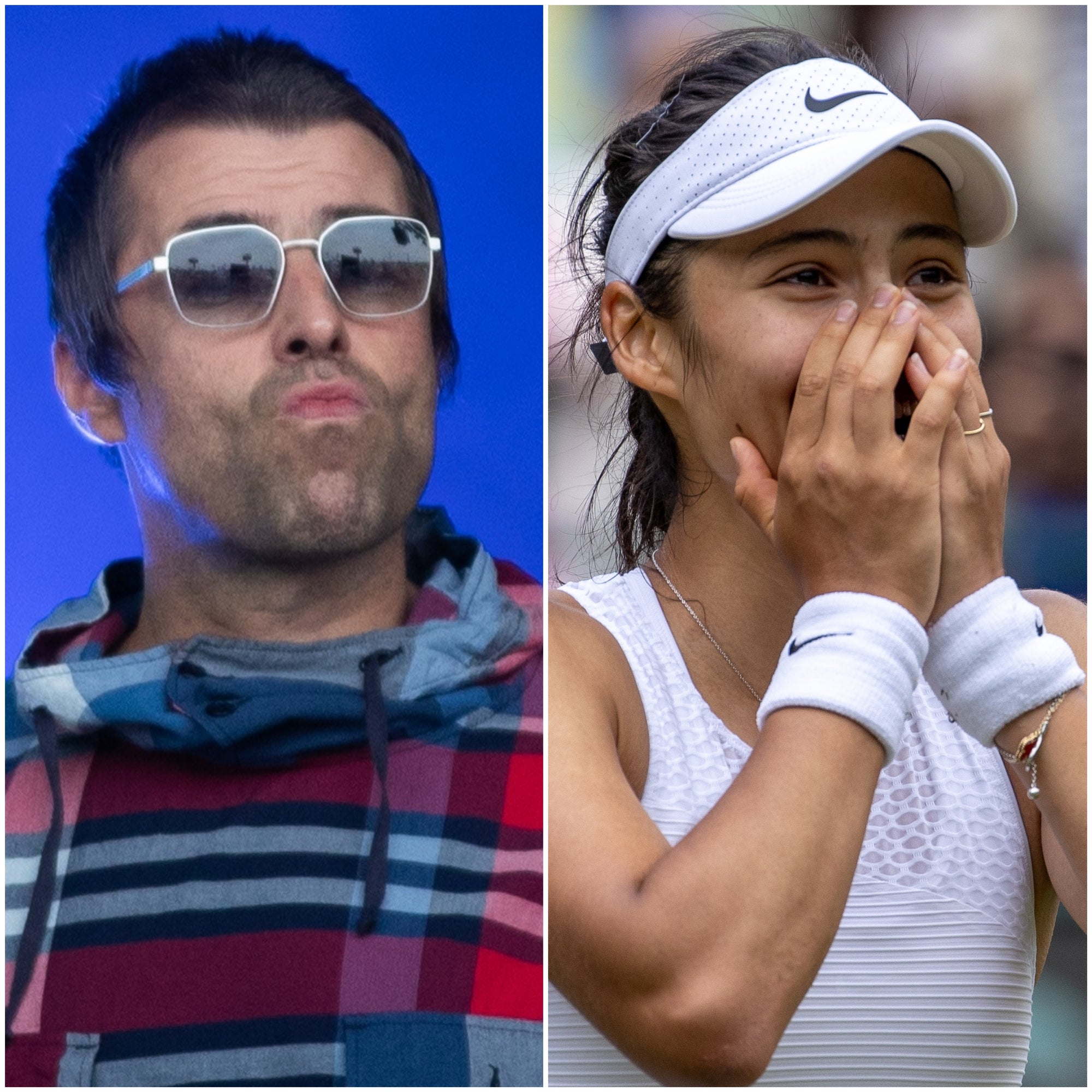 Liam Gallagher and Emma Raducanu