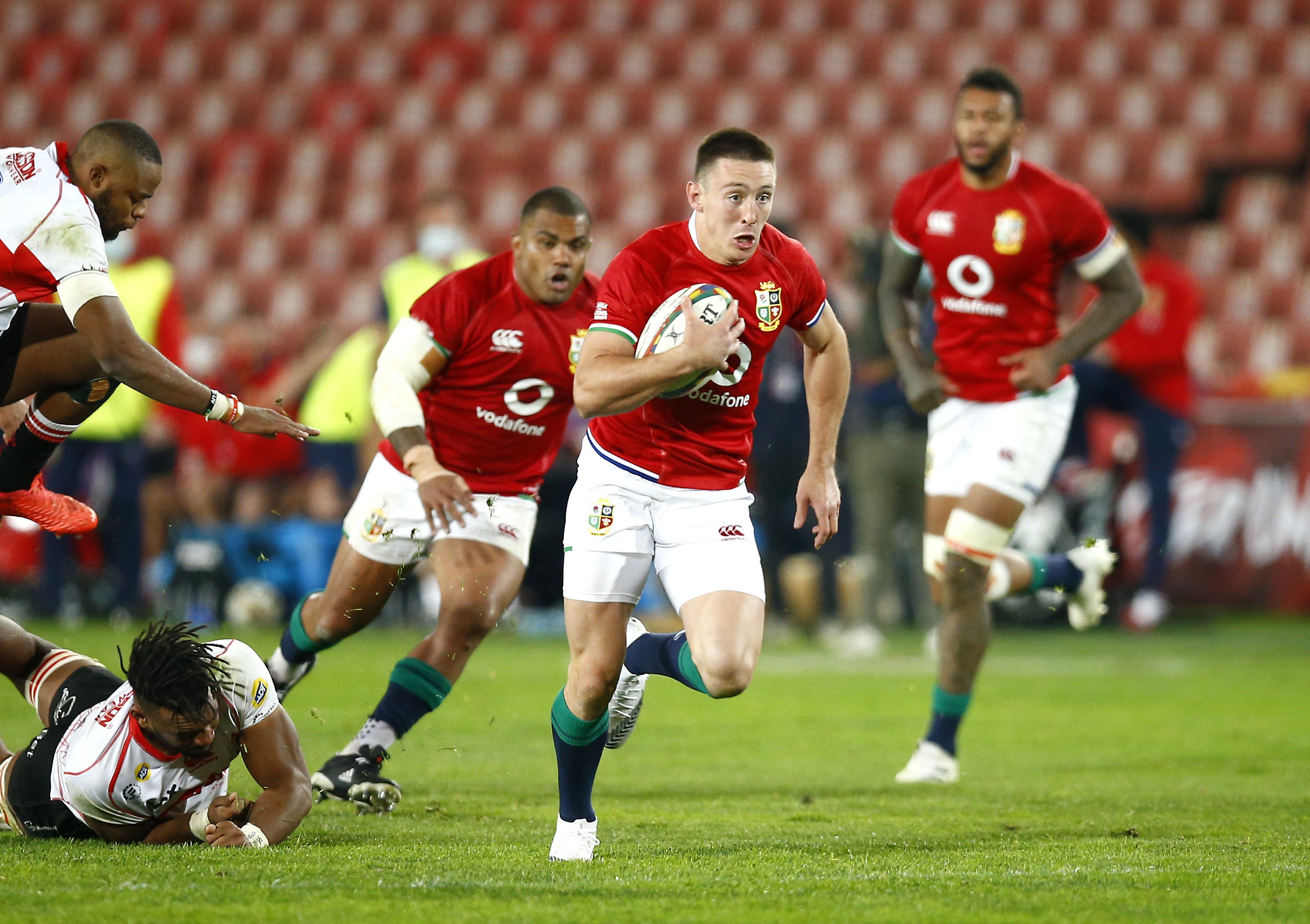 Josh Adams scored four tries as the British and Irish Lions claimed a big win