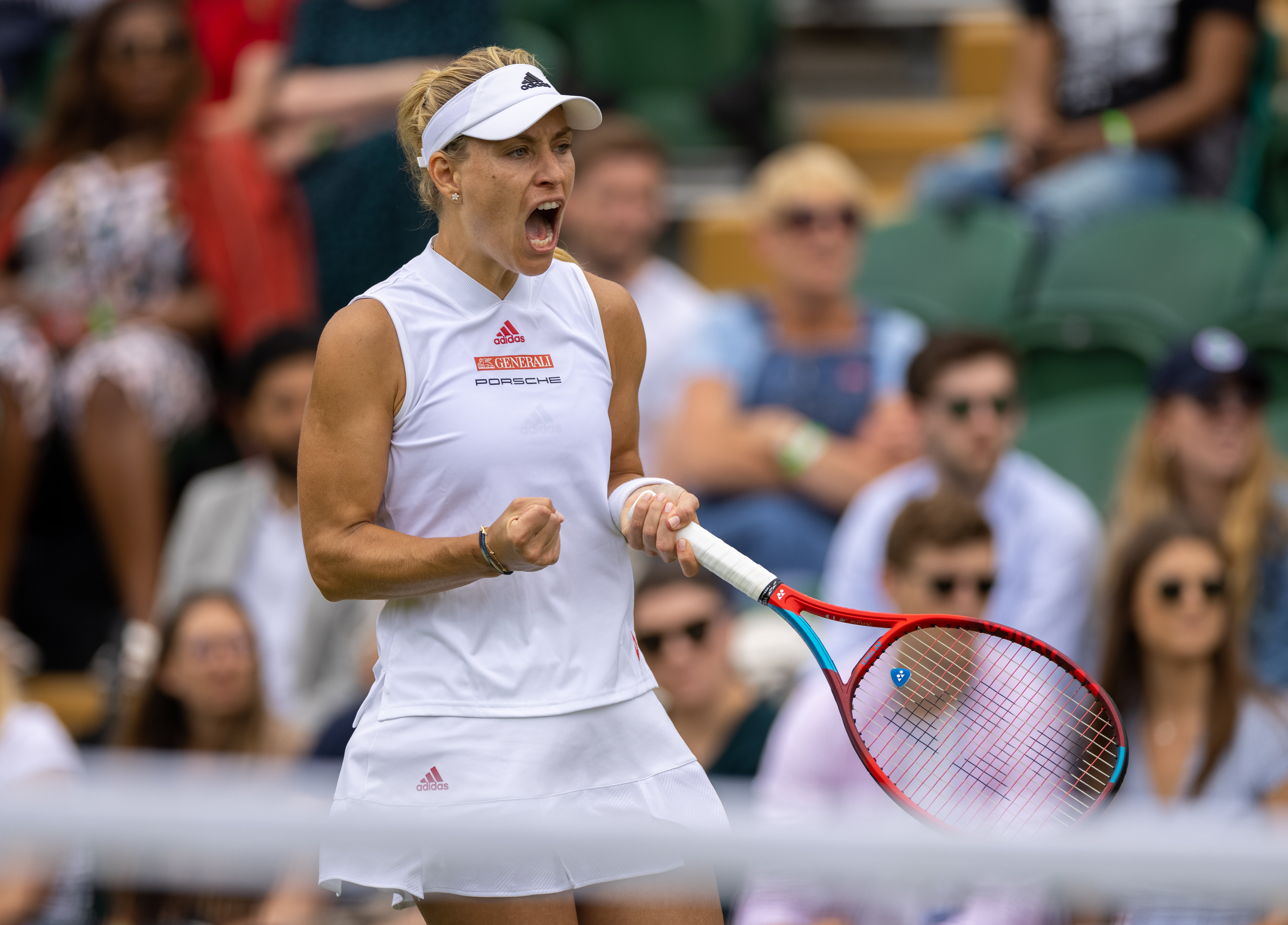 Angelique Kerber celebrates her win at Wimbledon