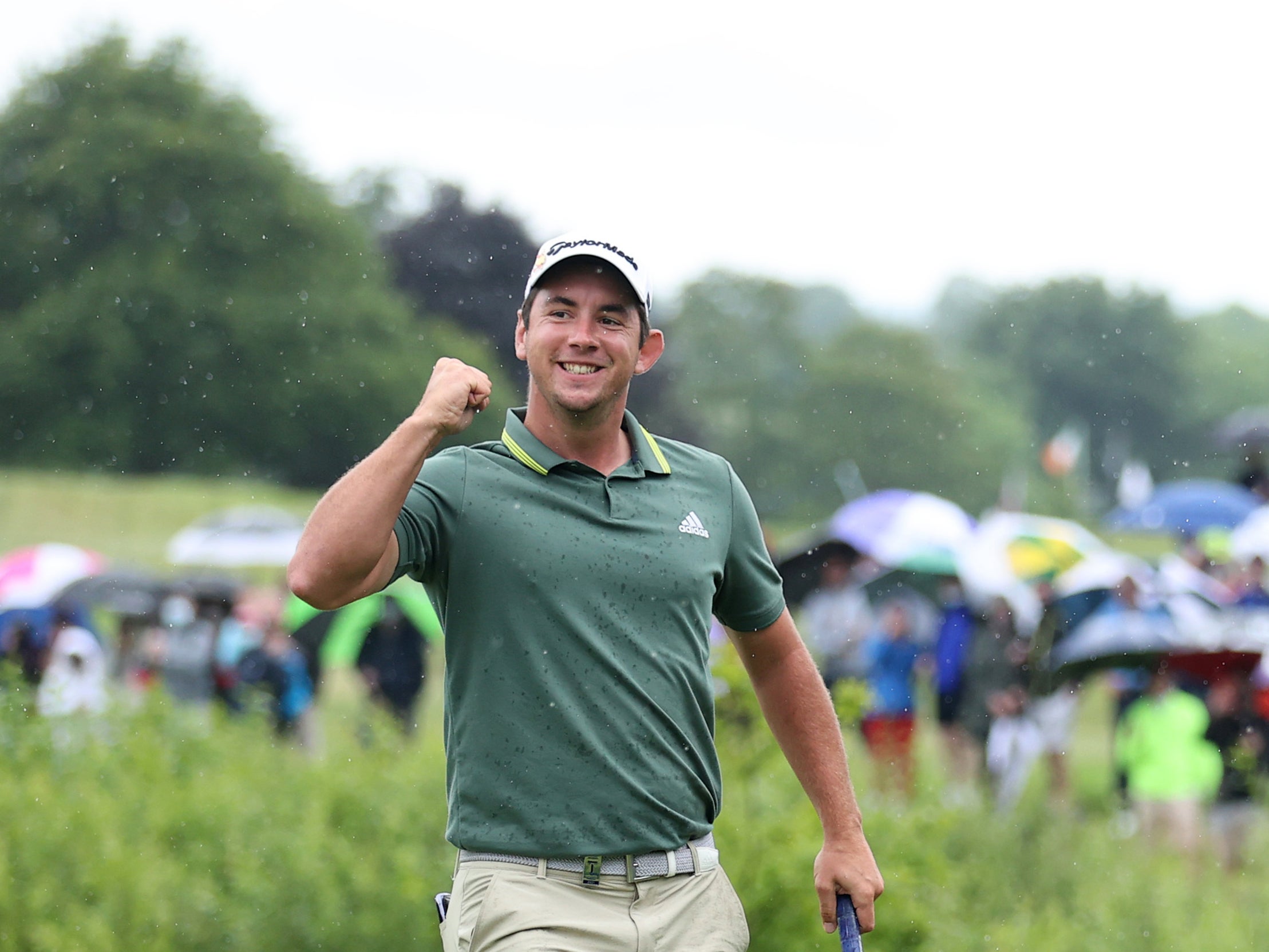 Lucas Herbert of Australia celebrates his Irish Open win