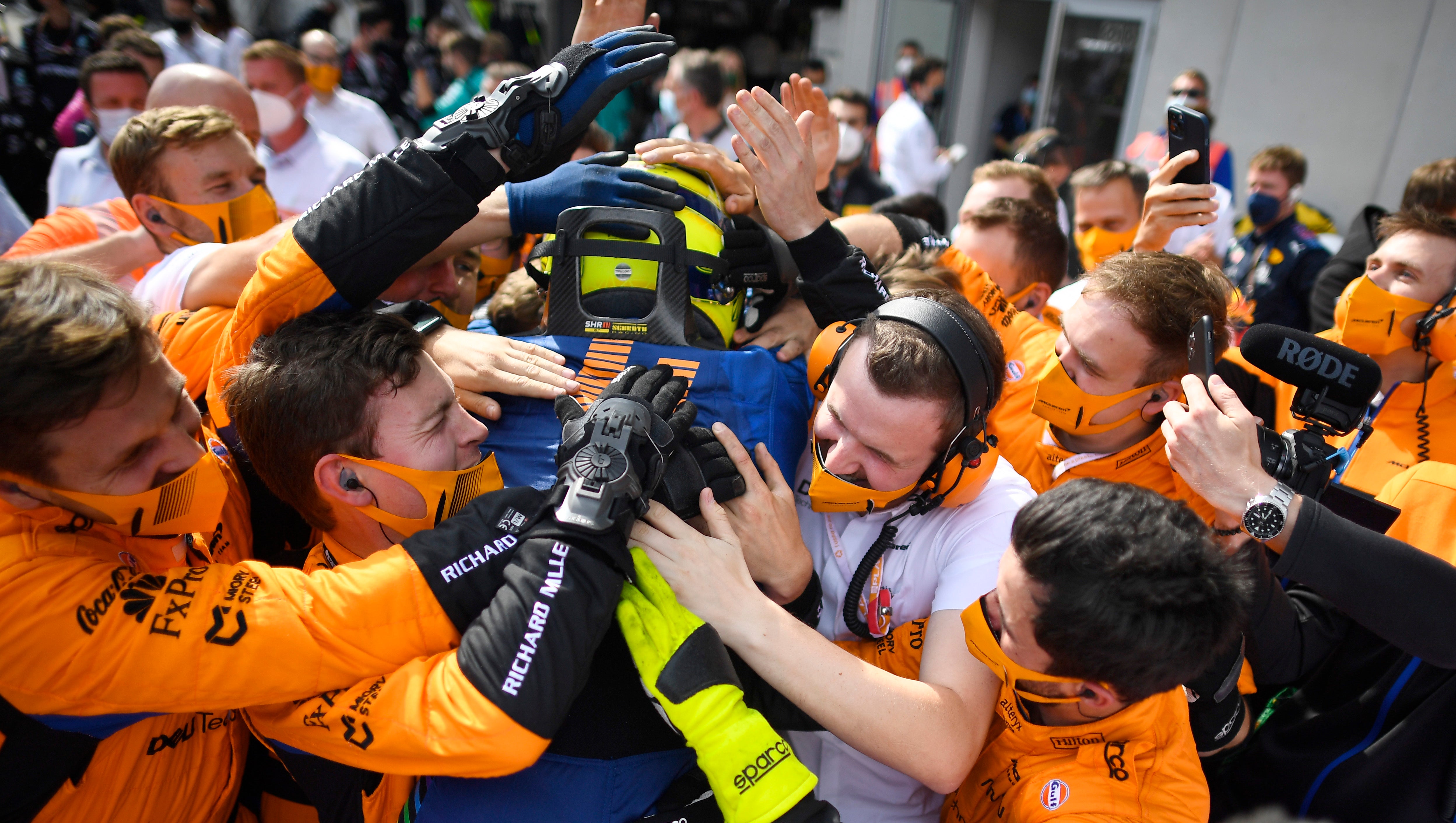 Lando Norris celebrates