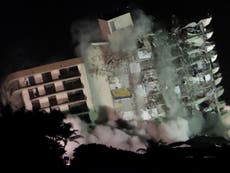 Miami building collapse: Remaining section of Surfside tower is demolished with explosives