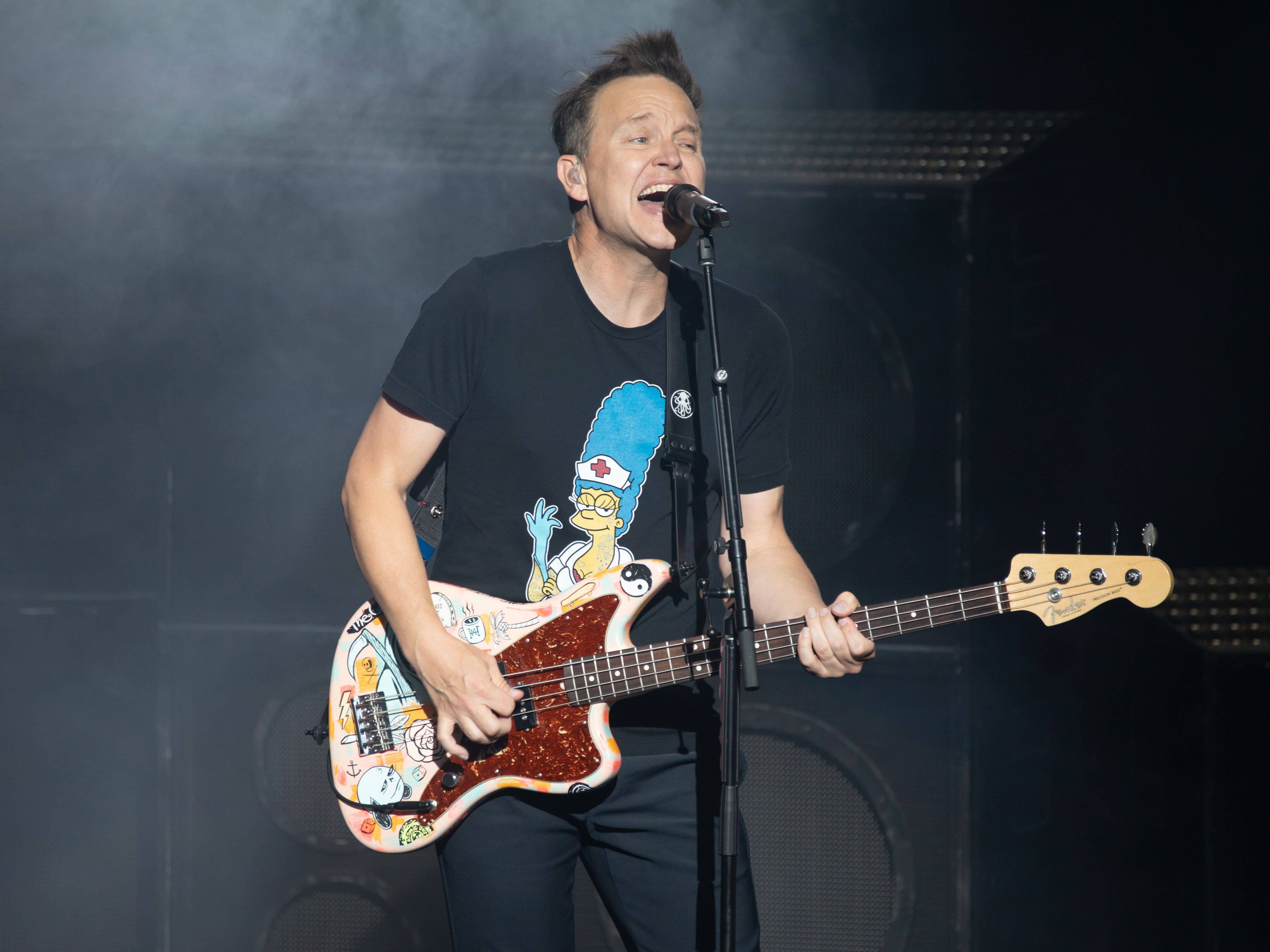 Hoppus on stage in 2019