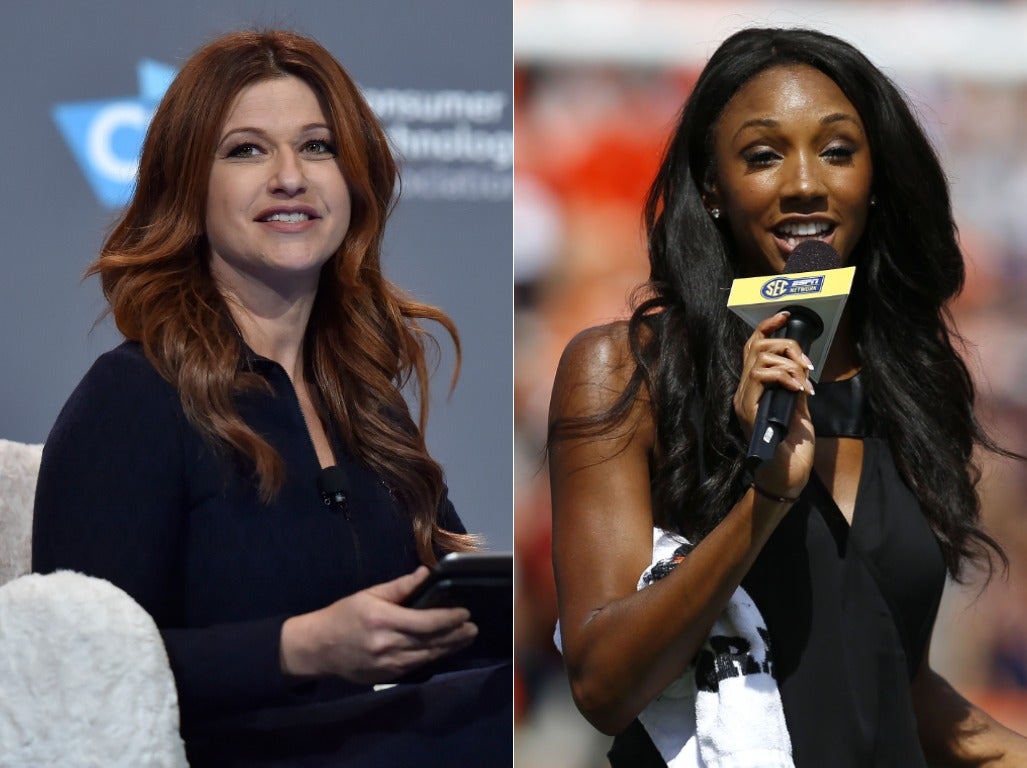 Rachel Nichols (left) was recorded complaining about the promotion of Maria Taylor (right)