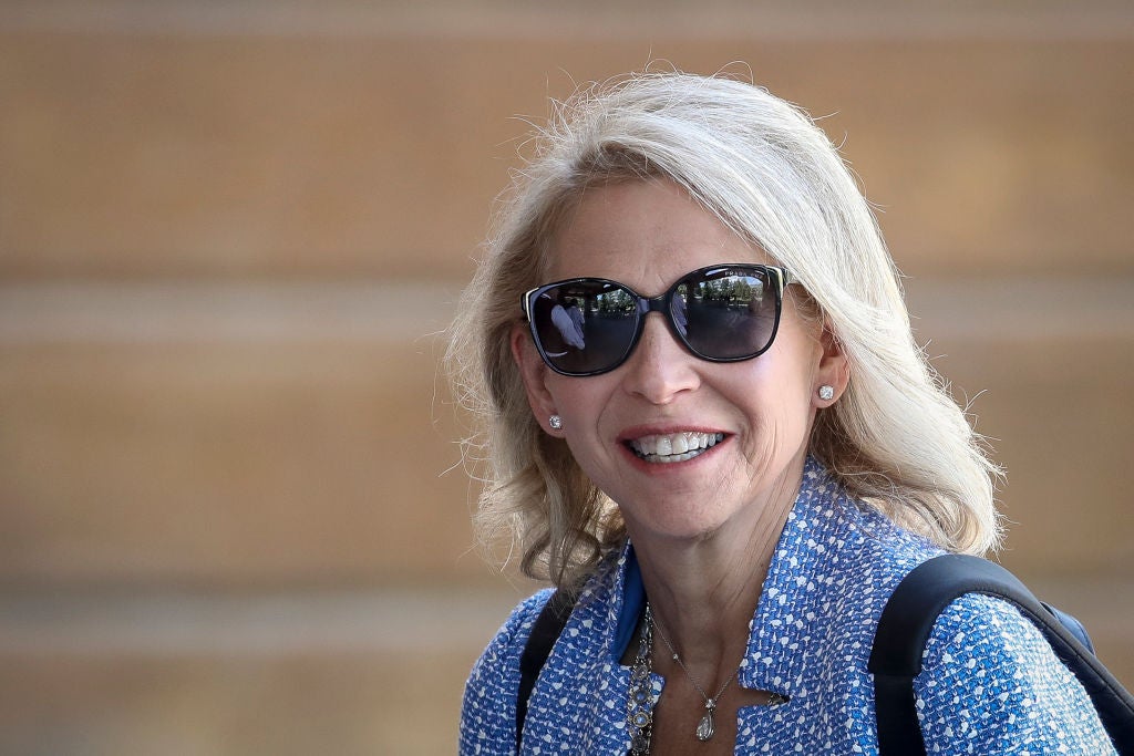 Business tycoon Shari Redstone at the Allen & Company Sun Valley Conference in 2019